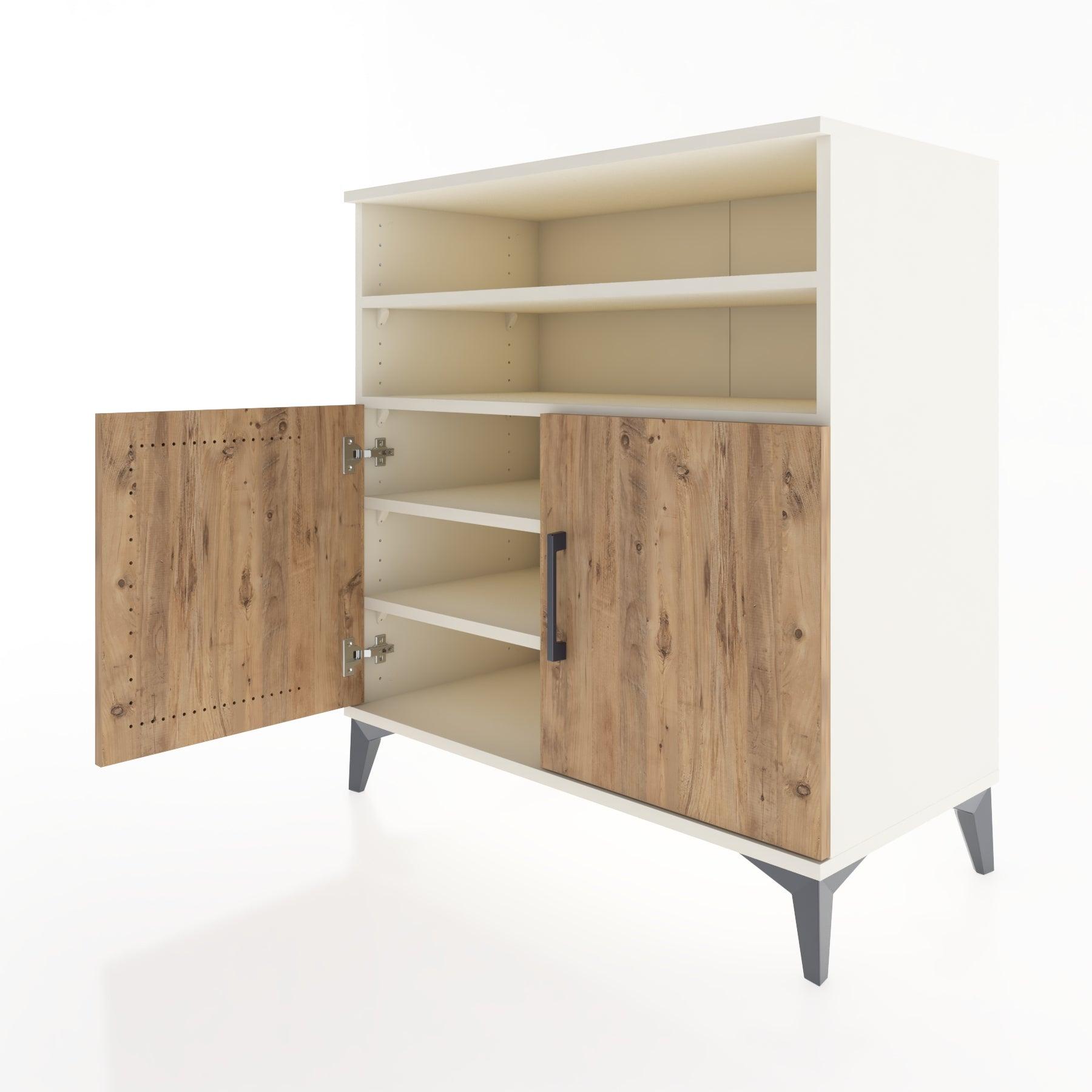 Woodntry Modular Dresser Moonstone 88x44x84 cm with Cover and Shelf KR37-1