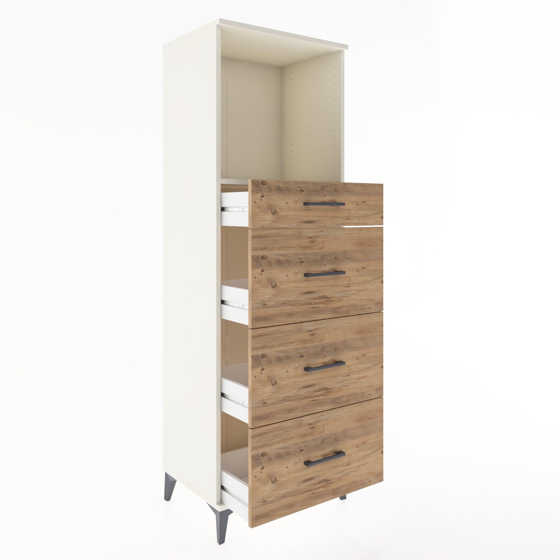 Woodntry Modüler Dolap Aytaşı 60x44x170 cm Çekmeceli ve Raflı CR50-1