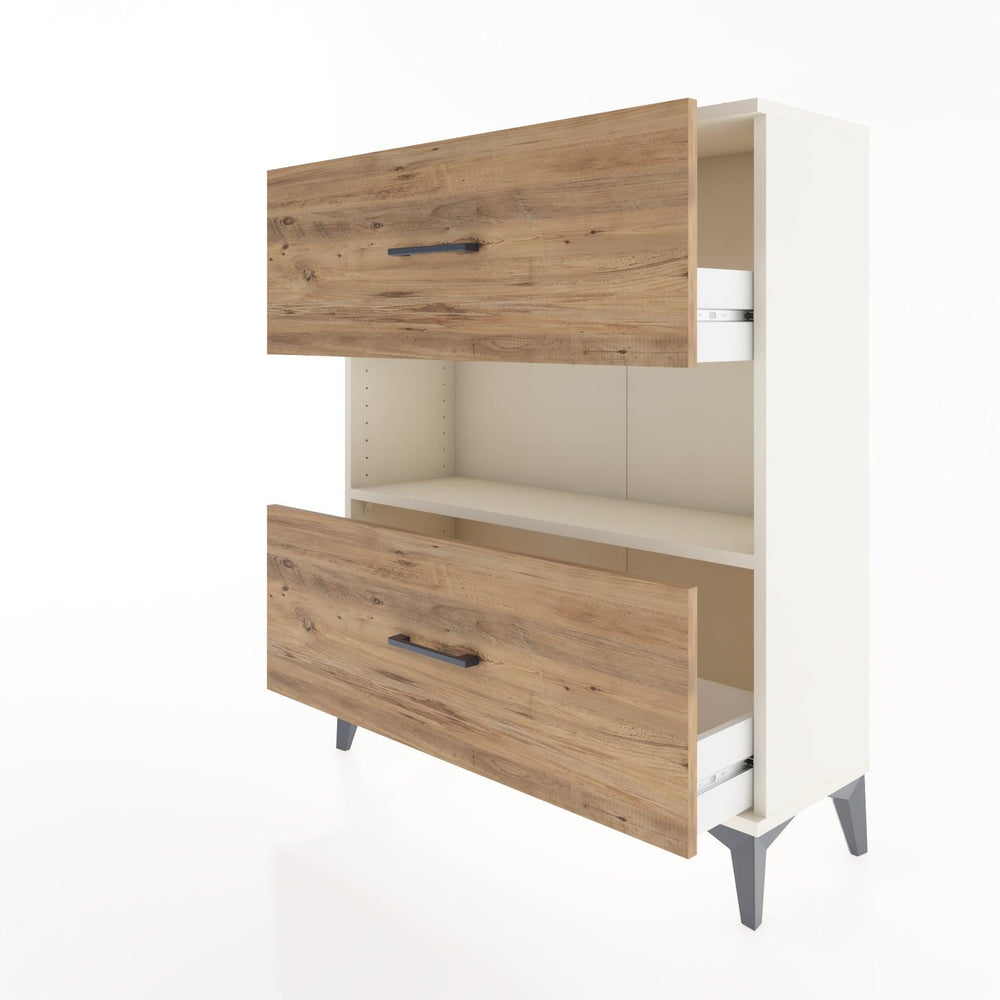 Woodntry Modüler Şifonyer Aytaşı 88x30x94 cm Çekmeceli ve Raflı CR17-1