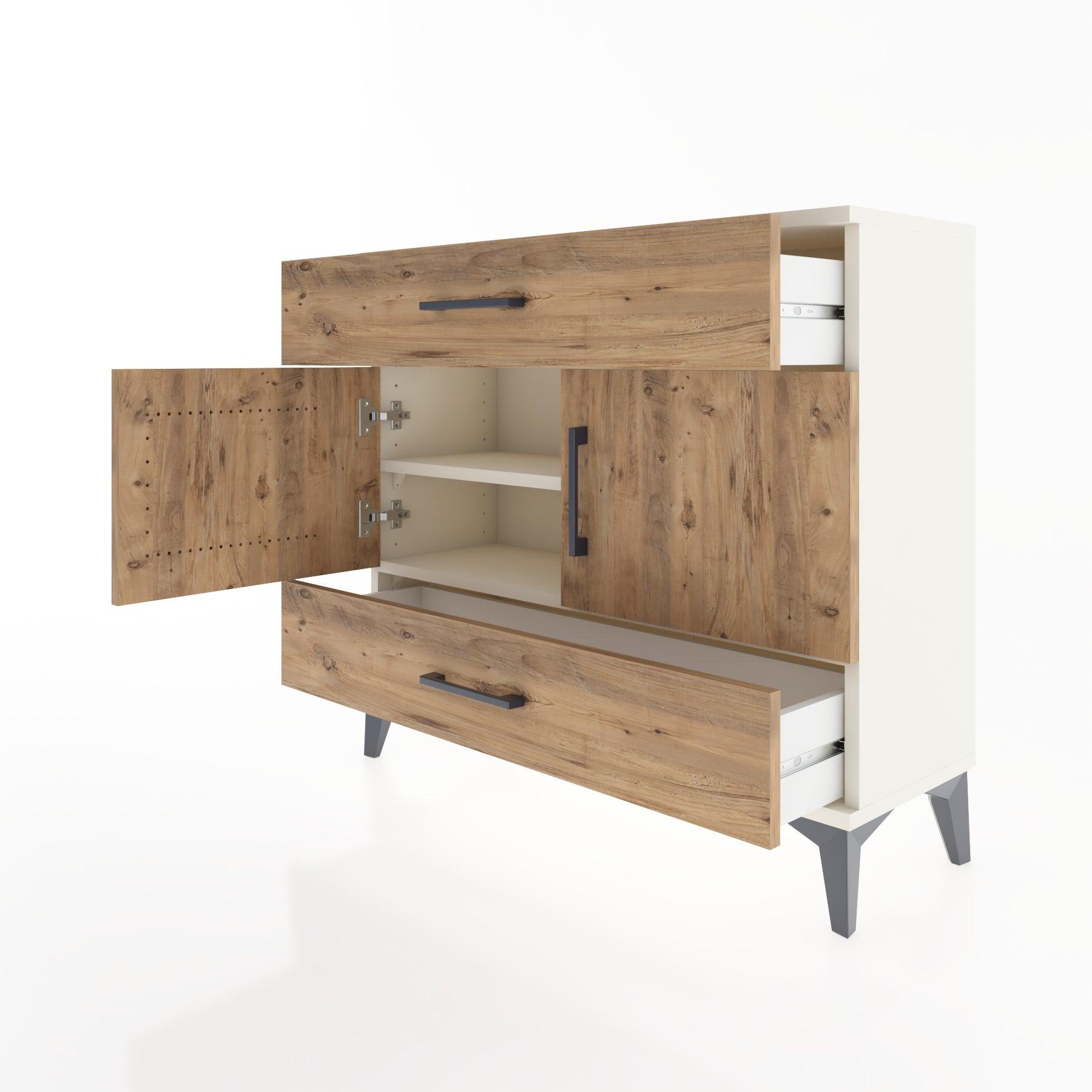 Woodntry Modüler Şifonyer Çekmece ve Kapaklı T2 88x30x94 cm Aytaşı - Woodntry