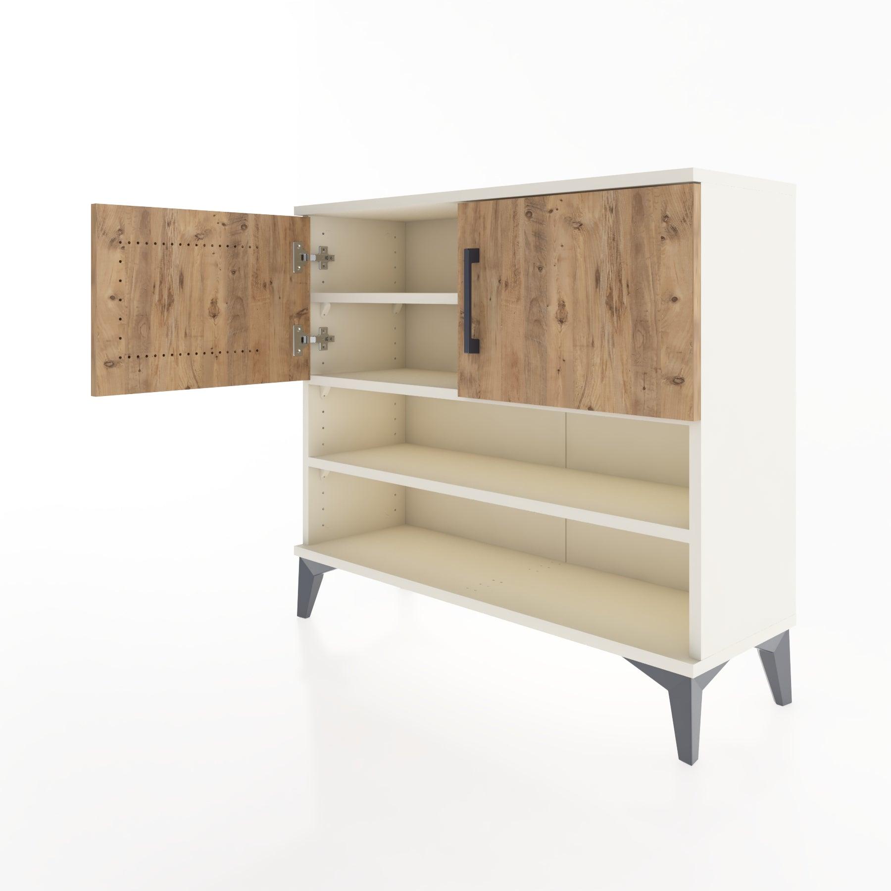 Woodntry Modüler Şifonyer İki Kapak ve Raflı V2 88x30x68 cm Aytaşı - Woodntry