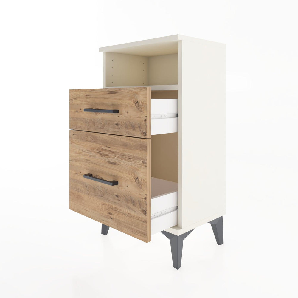 Woodntry Modüler Komodin 2 Çekmece ve Raflı V3 44x30x68 cm Aytaşı - Woodntry