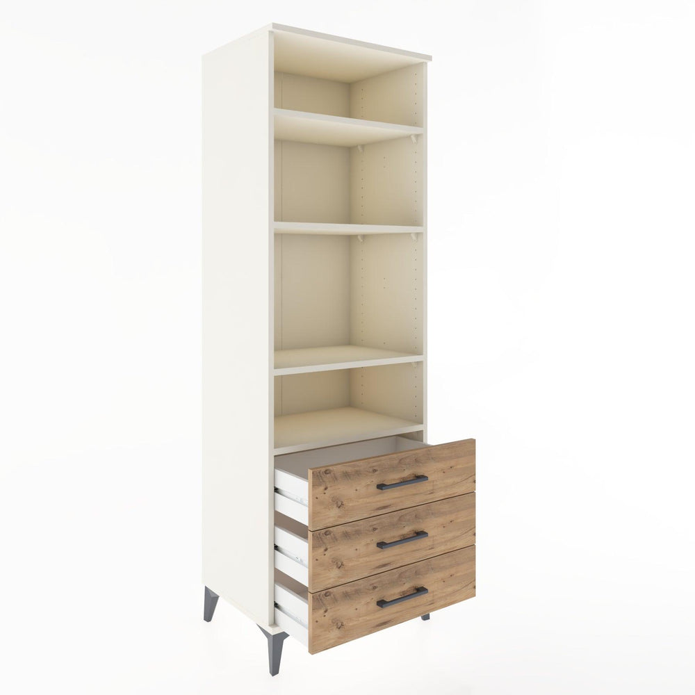 Woodntry Modüler Dolap Aytaşı 60x44x170 cm Çekmeceli ve Raflı CR37-1