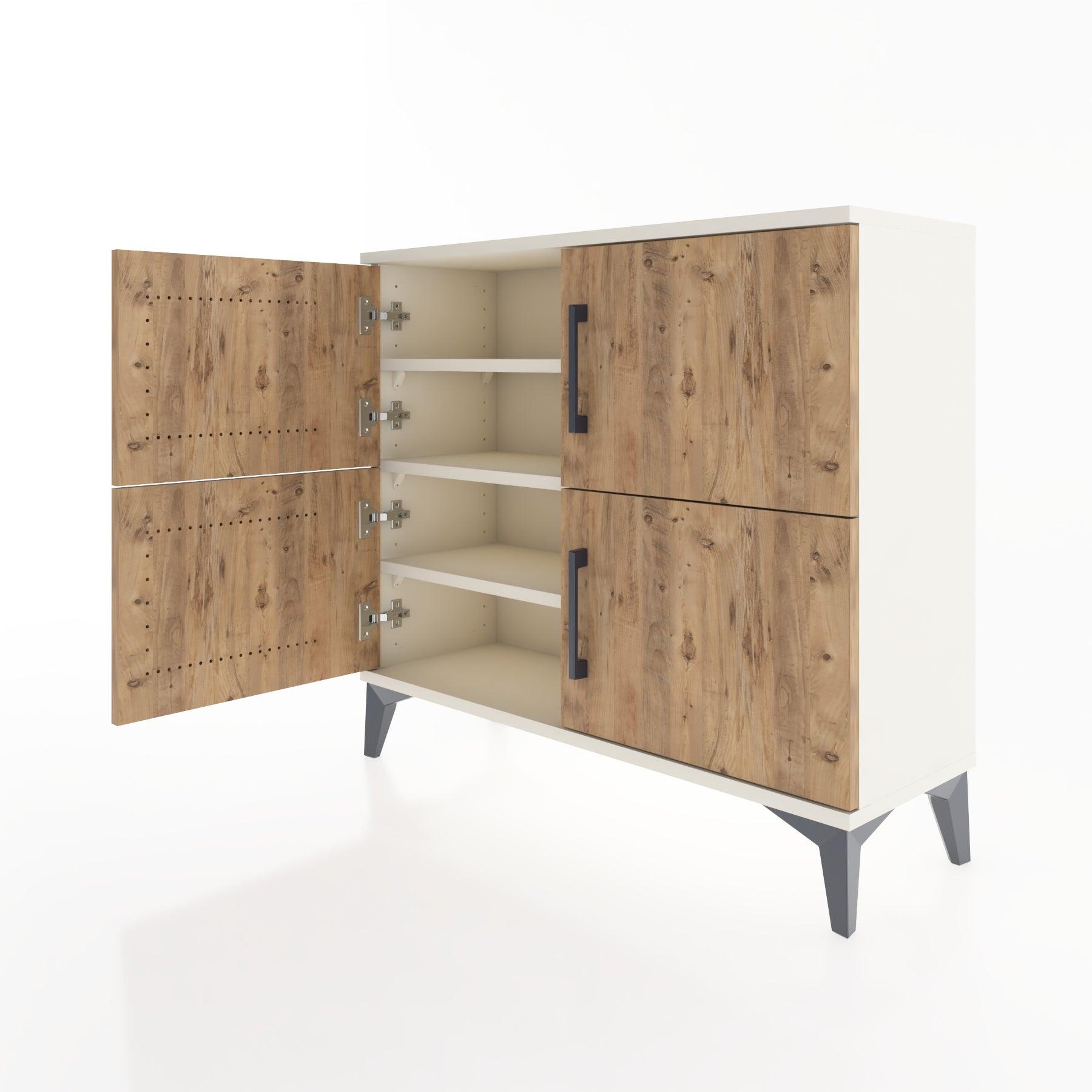 Woodntry Modüler Şifonyer Dört Kapaklı 88x30x68 cm Aytaşı - Woodntry