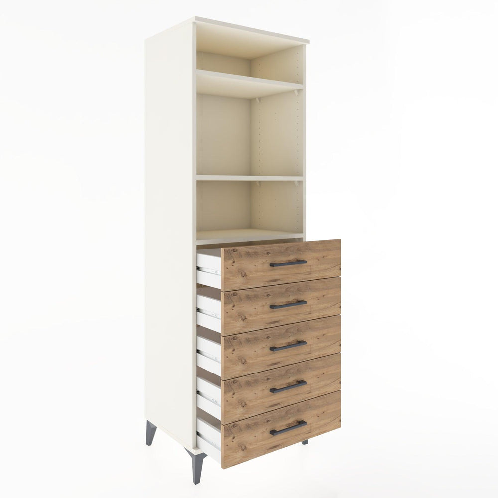 Woodntry Modular Cabinet Moonstone 60x44x170 cm with Drawers and Shelves CR35-1