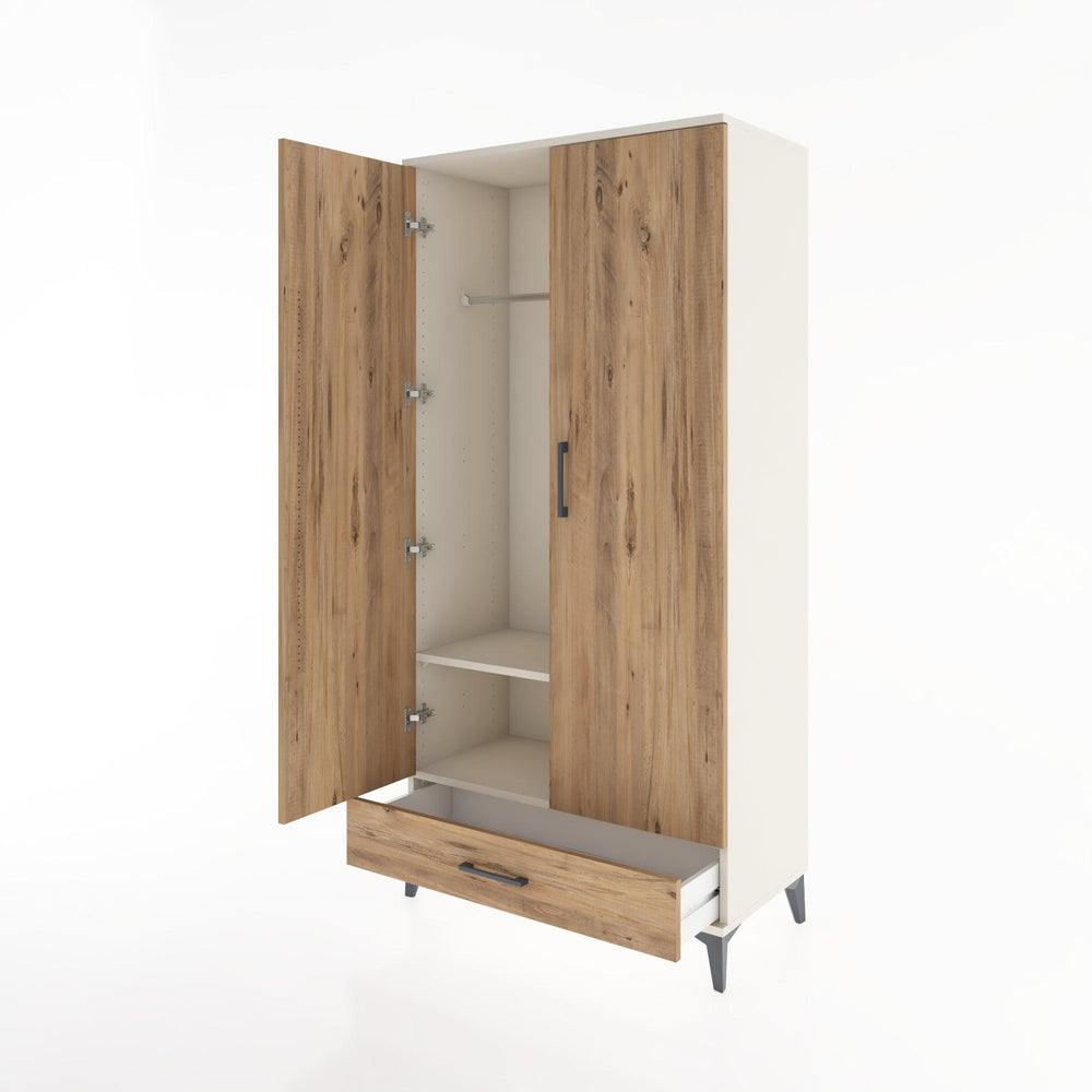 Woodntry Modular Cabinet Moonstone 88x44x170 cm with Doors and Drawers KC30-1