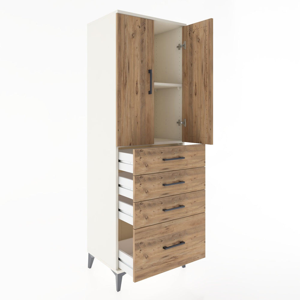 Woodntry Modular Cabinet Moonstone 60x44x170 cm with Doors and Drawers KC13-1
