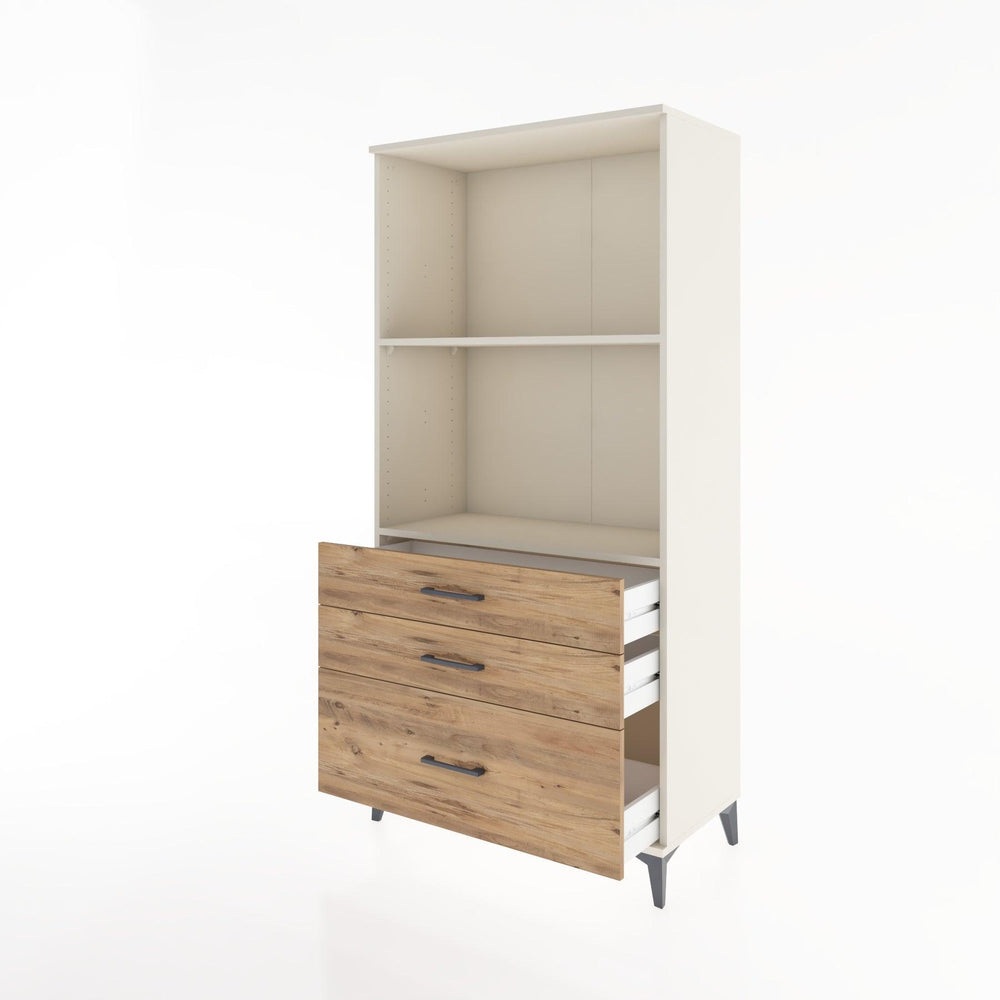 Woodntry Modular Cabinet Moonstone 88x44x170 cm with Drawers and Shelves CR42-1