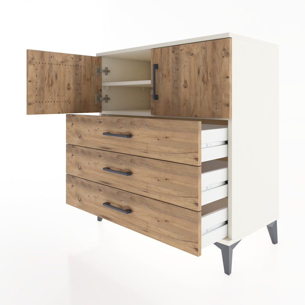 Woodntry Modular Dresser Moonstone 88x44x84 cm with Cover and Drawer KC97-1