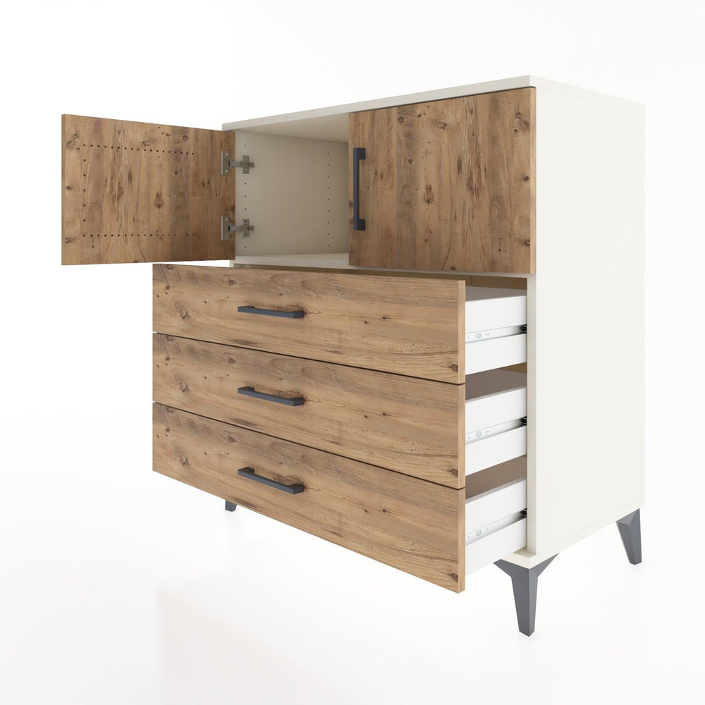 Woodntry Modüler Şifonyer Aytaşı 88x44x84 cm Kapaklı ve Çekmeceli KC98-1