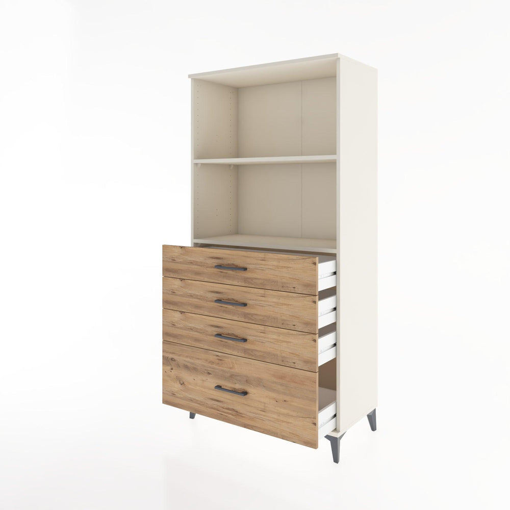 Woodntry Modüler Dolap Aytaşı 88x44x170 cm Çekmeceli ve Raflı CR41-1