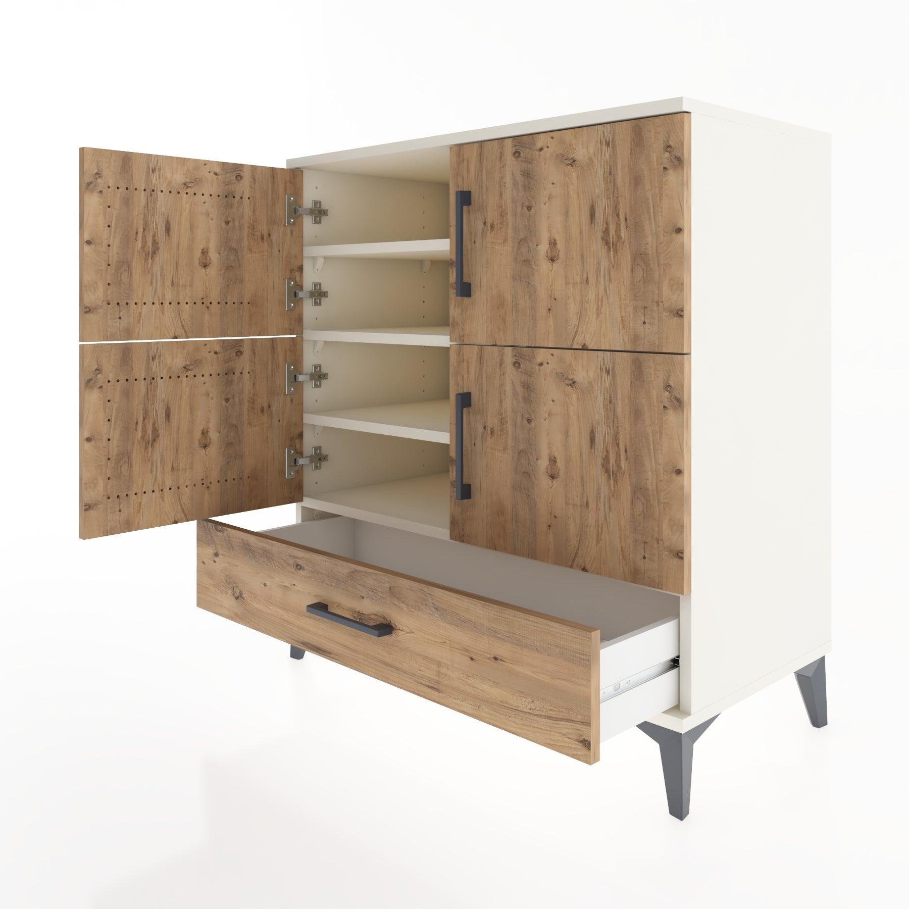 Woodntry Modular Dresser Moonstone 88x44x84 cm with Cover and Drawer KC91-1