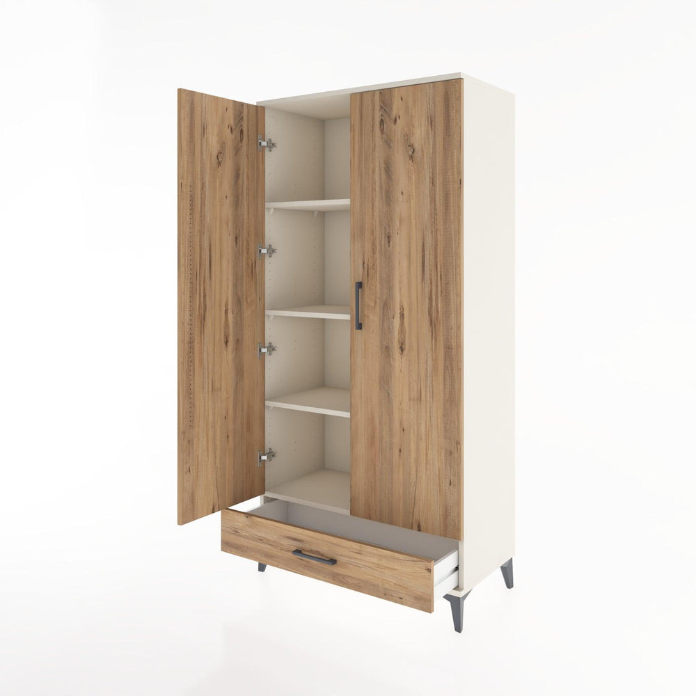 Woodntry Modular Cabinet Moonstone 88x44x170 cm with Doors and Drawers KC8-1