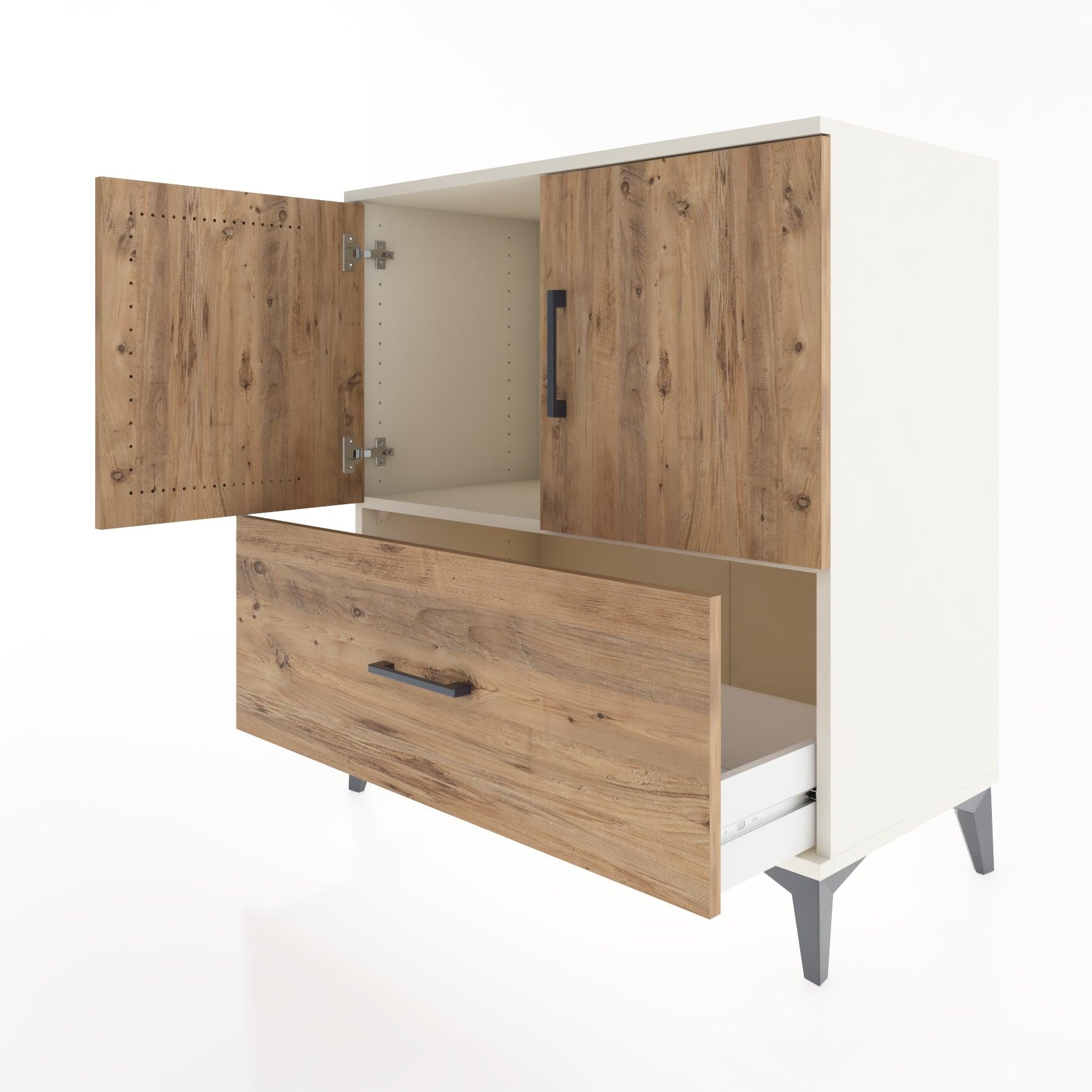 Woodntry Modular Dresser Moonstone 88x44x84 cm with Cover and Drawer KC48-1