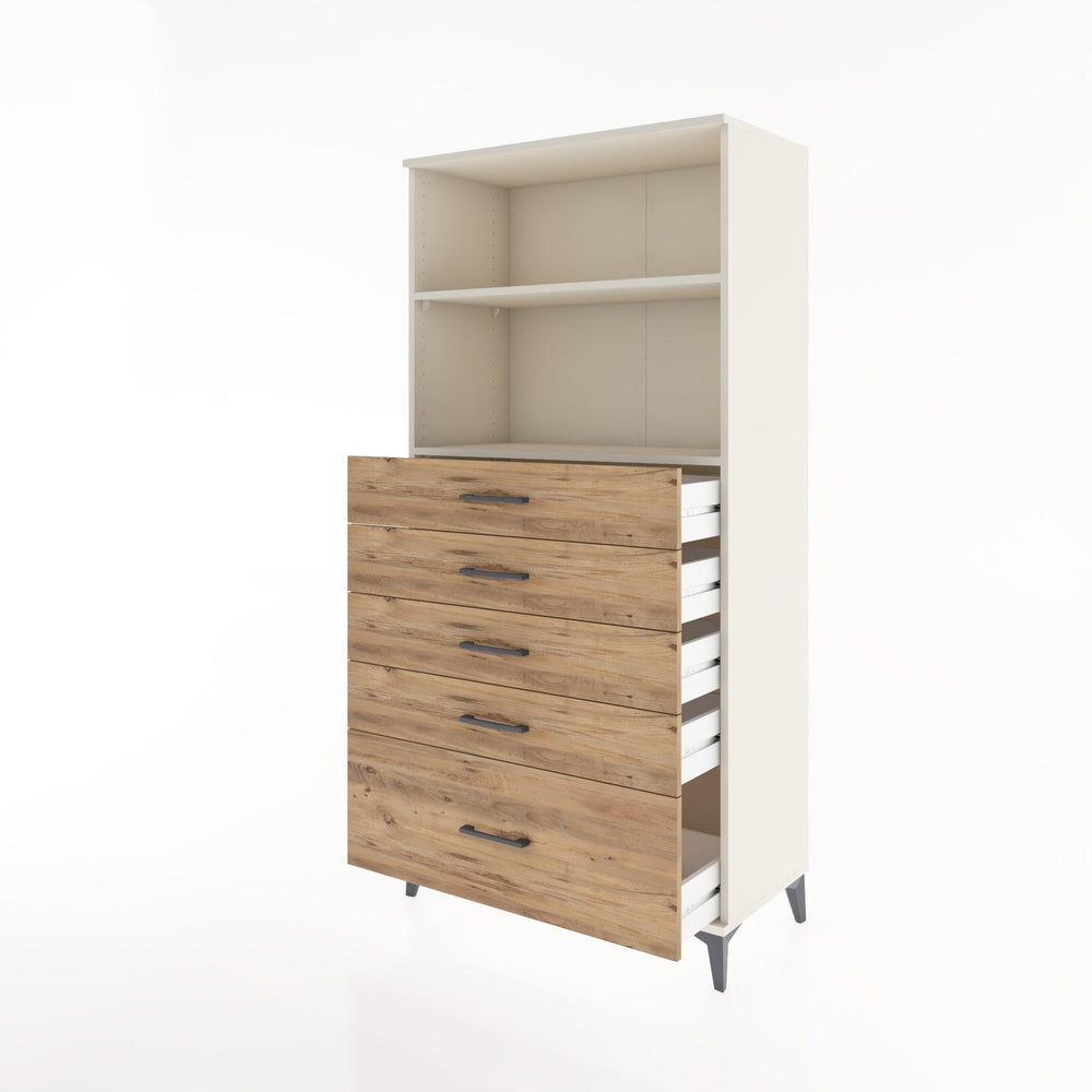 Woodntry Modular Cabinet Moonstone 88x44x170 cm with Drawers and Shelves CR40-1