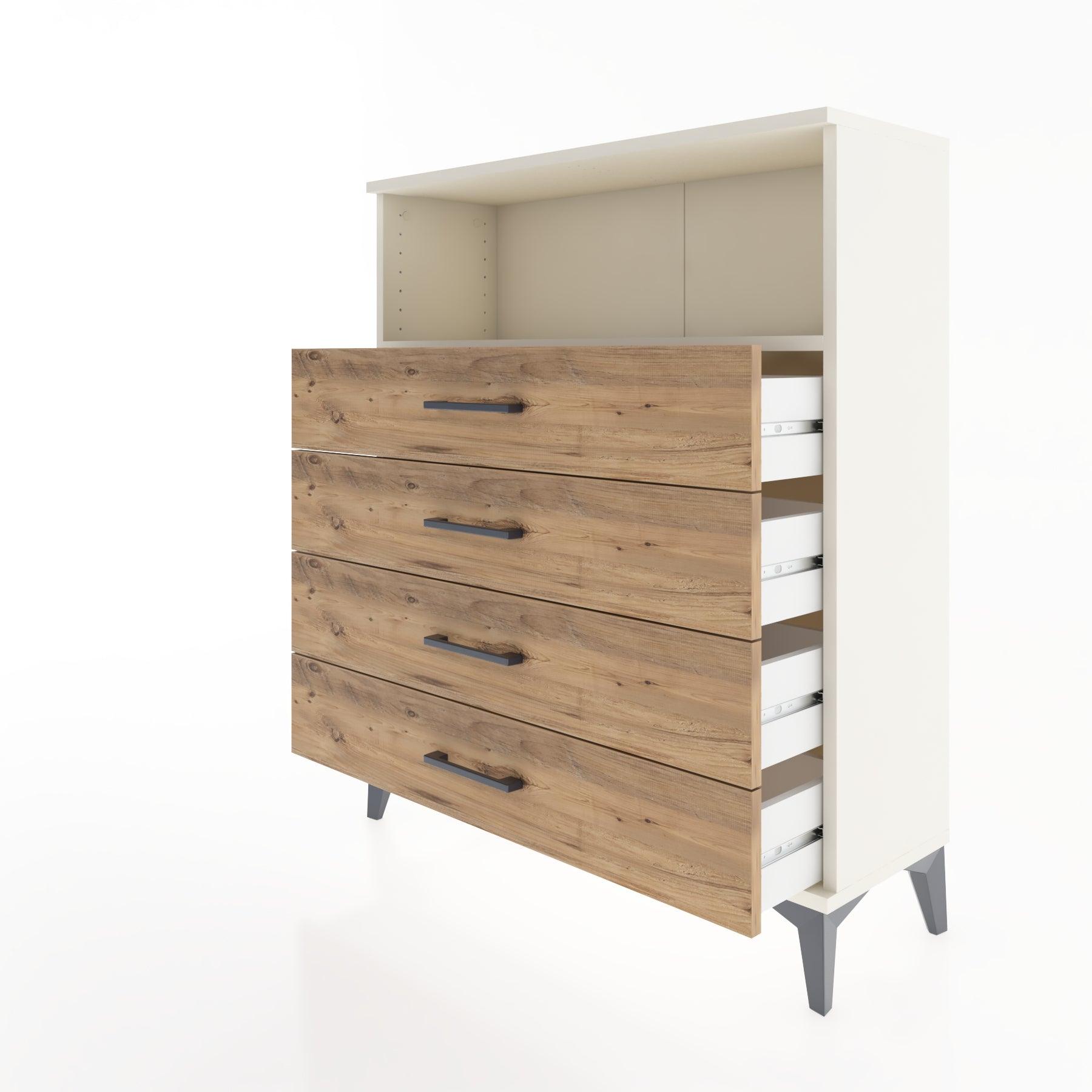 Woodntry Modüler Şifonyer Aytaşı 88x30x94 cm Çekmeceli ve Raflı CR19-1