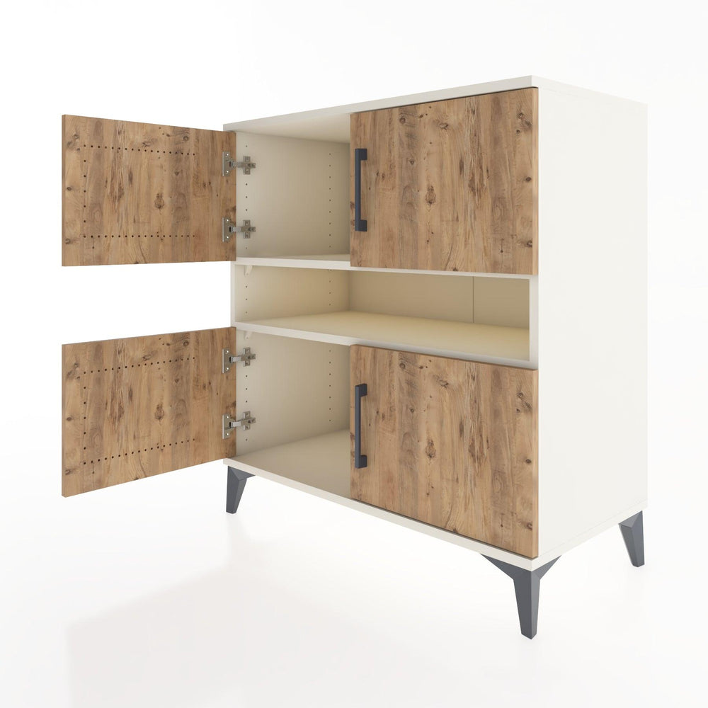 Woodntry Modüler Şifonyer Aytaşı 88x44x84 cm Kapaklı ve Raflı KR104-1