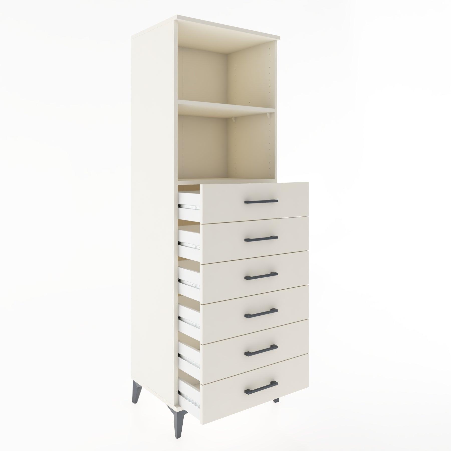 Woodntry Modular Cabinet Moonstone 60x44x170 cm with Drawers and Shelves CR34-1
