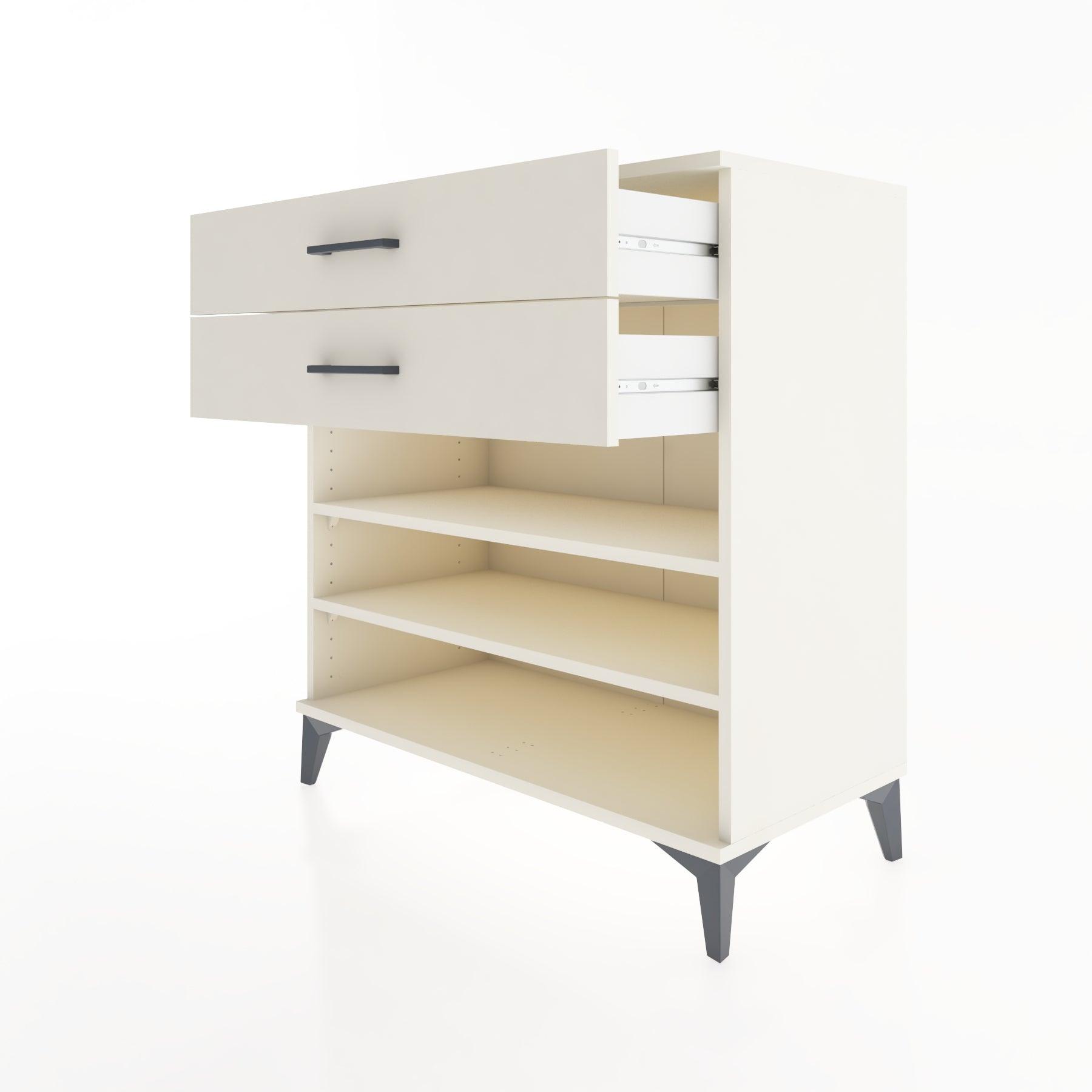 Woodntry Modüler Şifonyer Aytaşı 88x44x84 cm Çekmeceli ve Raflı CR13-1
