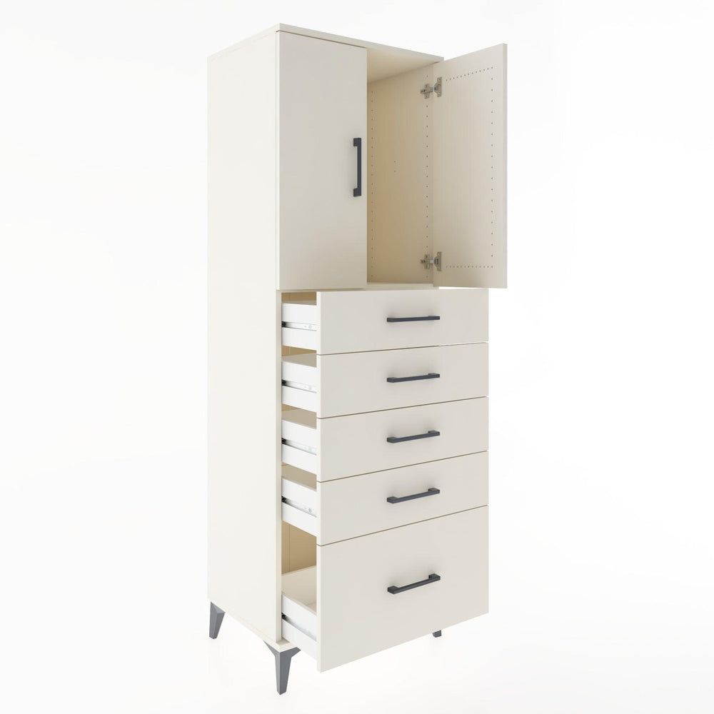 Woodntry Modular Cabinet Moonstone 60x44x170 cm with Doors and Drawers KC12-1