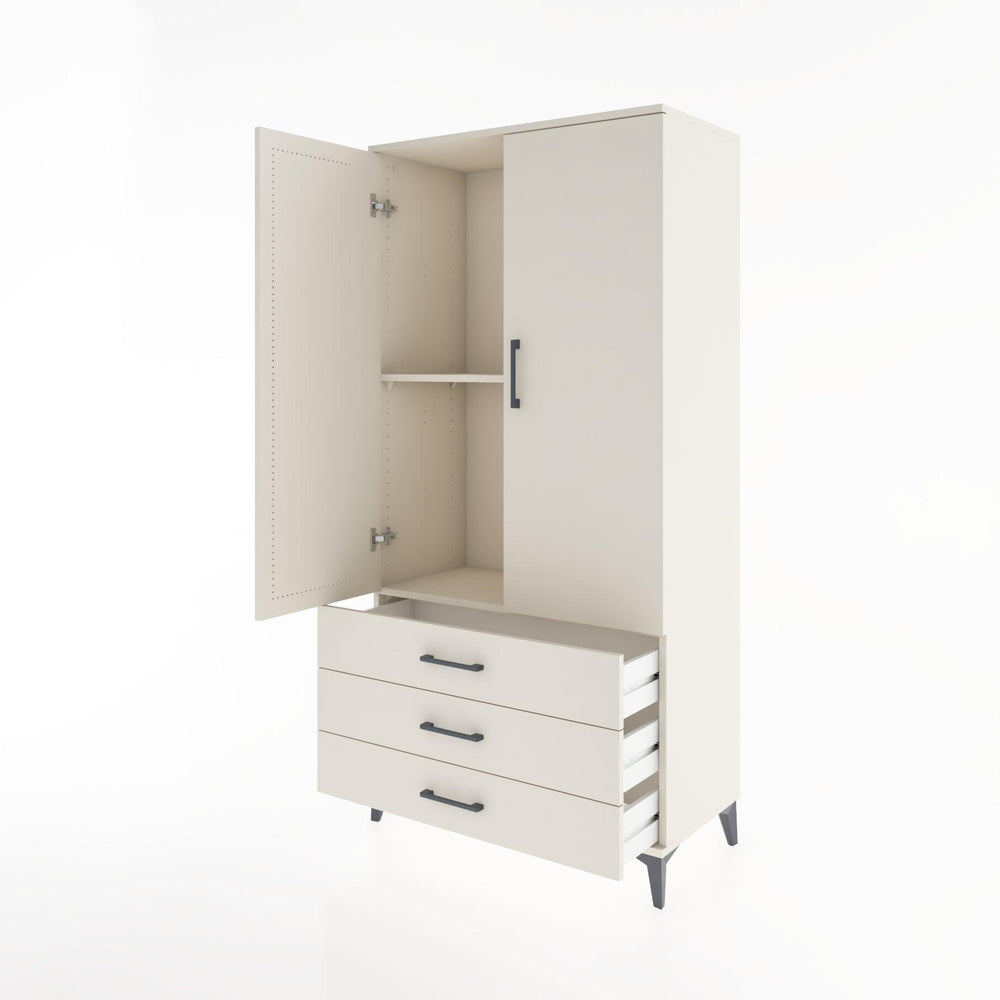 Woodntry Modular Cabinet Moonstone 88x44x170 cm with Doors and Drawers KC6-1