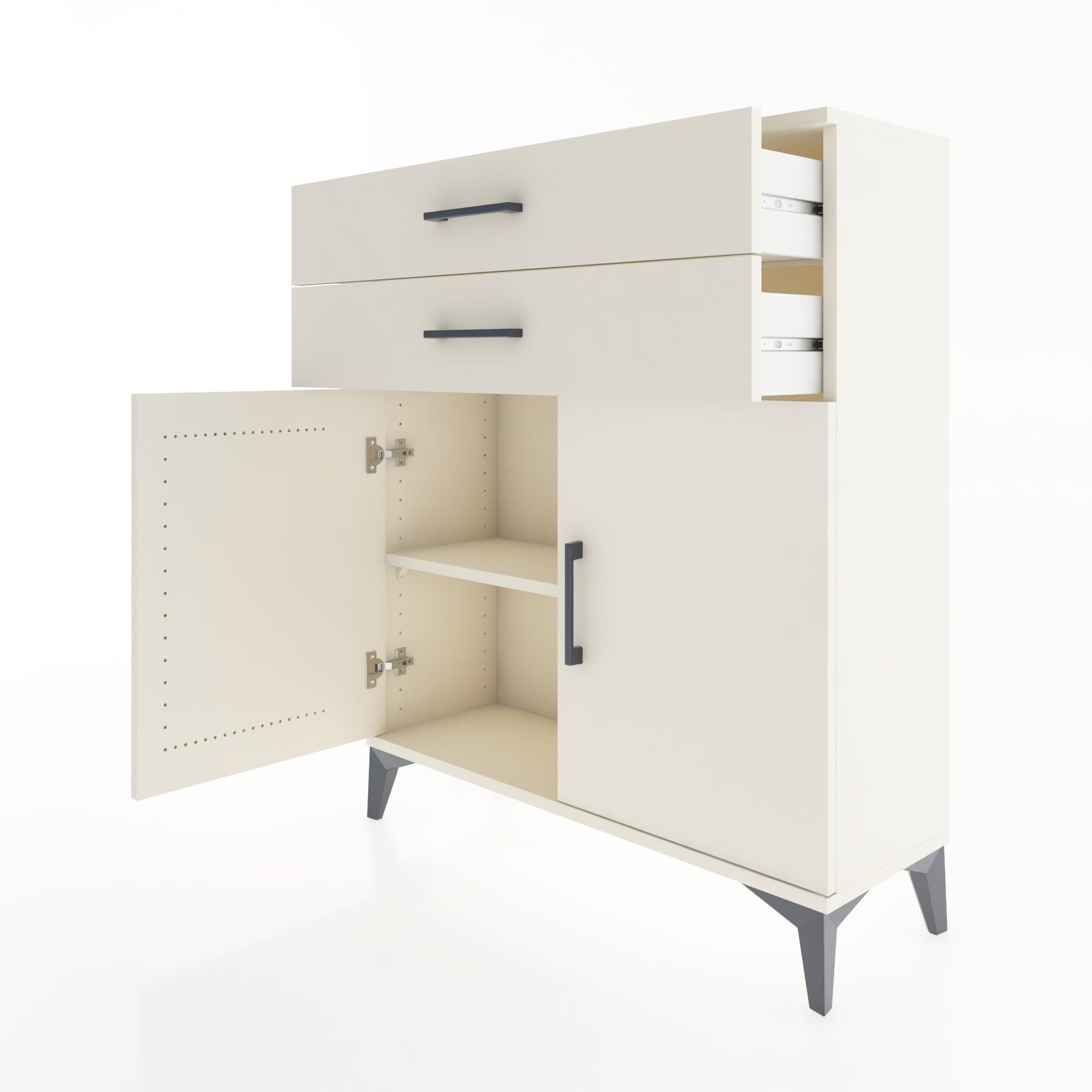 Woodntry Modüler Şifonyer Aytaşı 88x30x94 cm Kapaklı ve Çekmeceli KC3-1