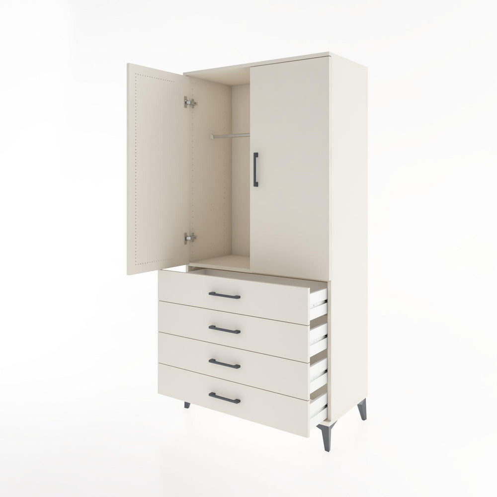 Woodntry Modular Cabinet Moonstone 88x44x170 cm with Doors and Drawers KC27-1
