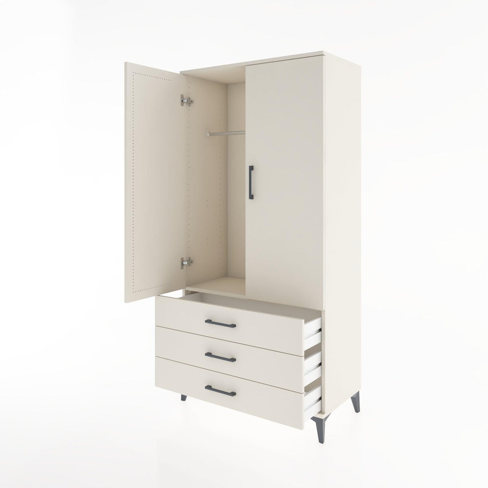 Woodntry Modular Cabinet Moonstone 88x44x170 cm with Doors and Drawers KC28-1