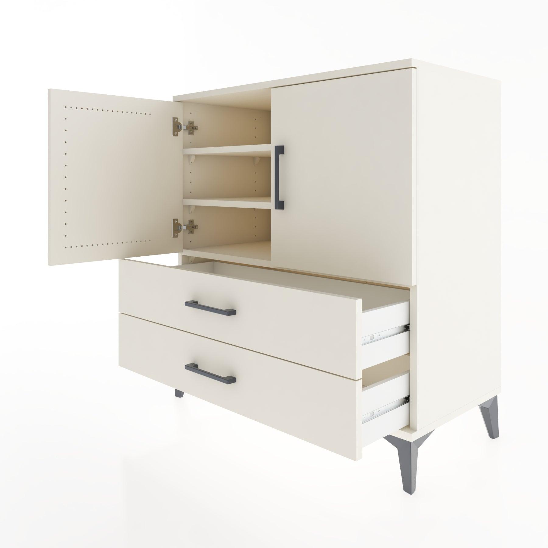 Woodntry Modular Dresser Moonstone 88x44x84 cm with Cover and Drawer KC22-1
