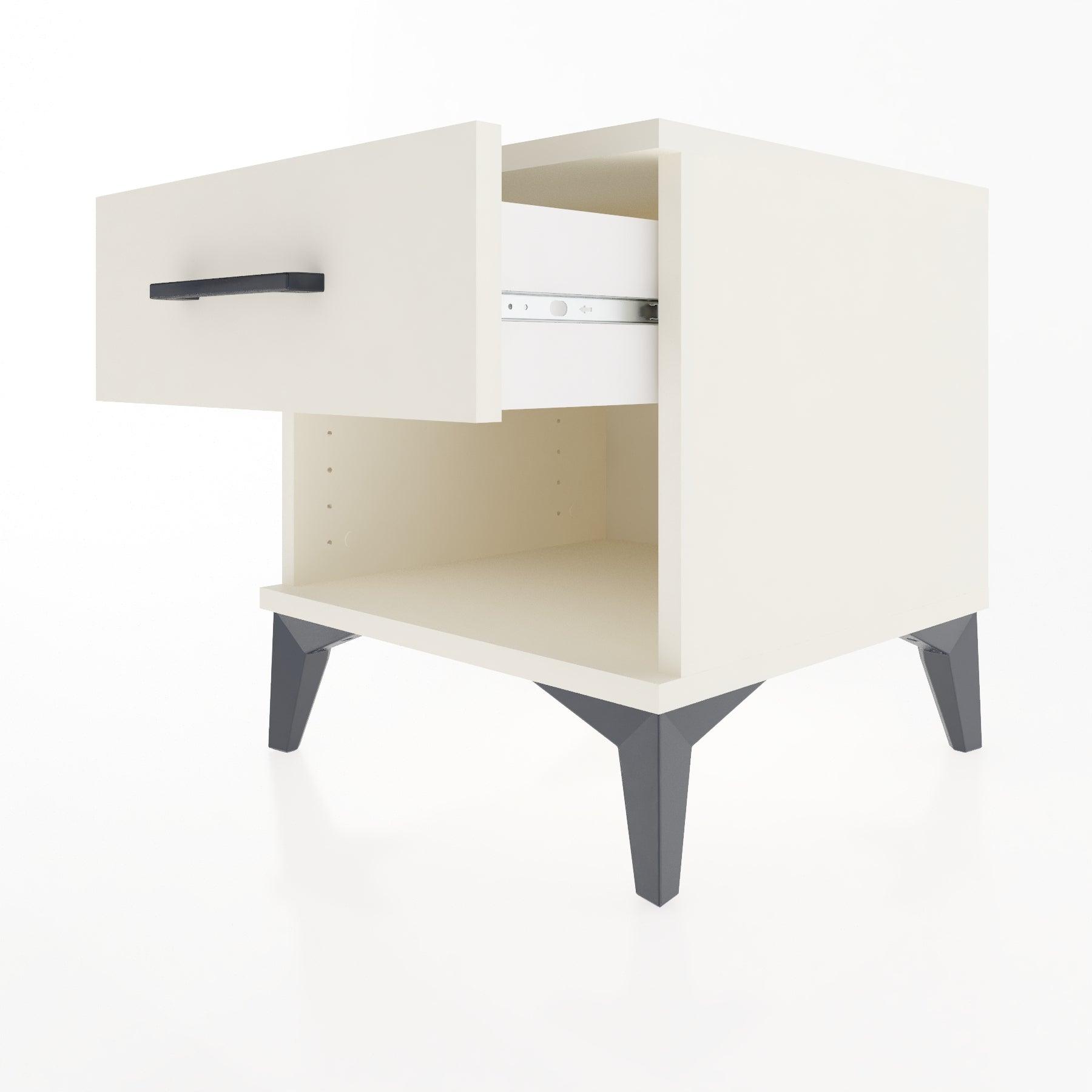 Woodntry Modular Nightstand Moonstone 44x44x36 cm with Drawer and Shelf CR1-1