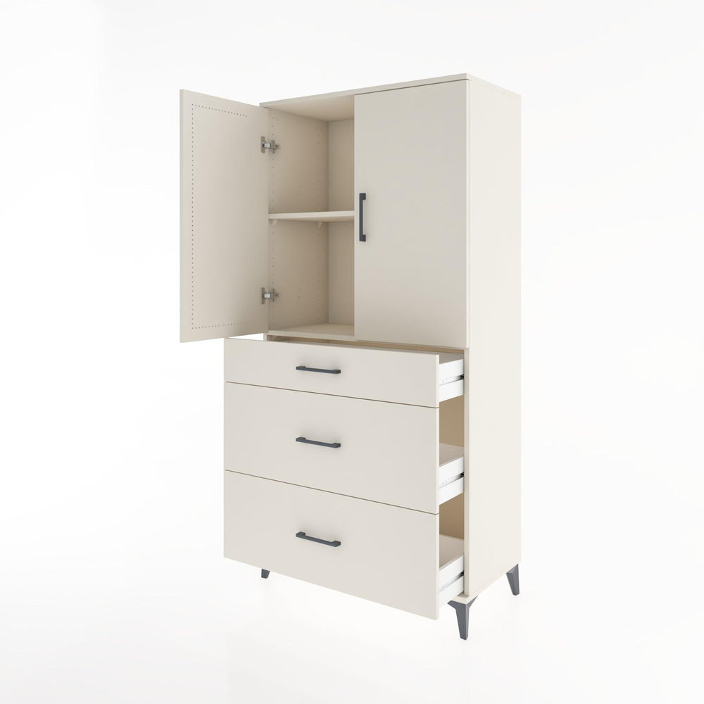 Woodntry Modüler Dolap Aytaşı 88x44x170 cm Kapaklı ve Çekmeceli KC20-1