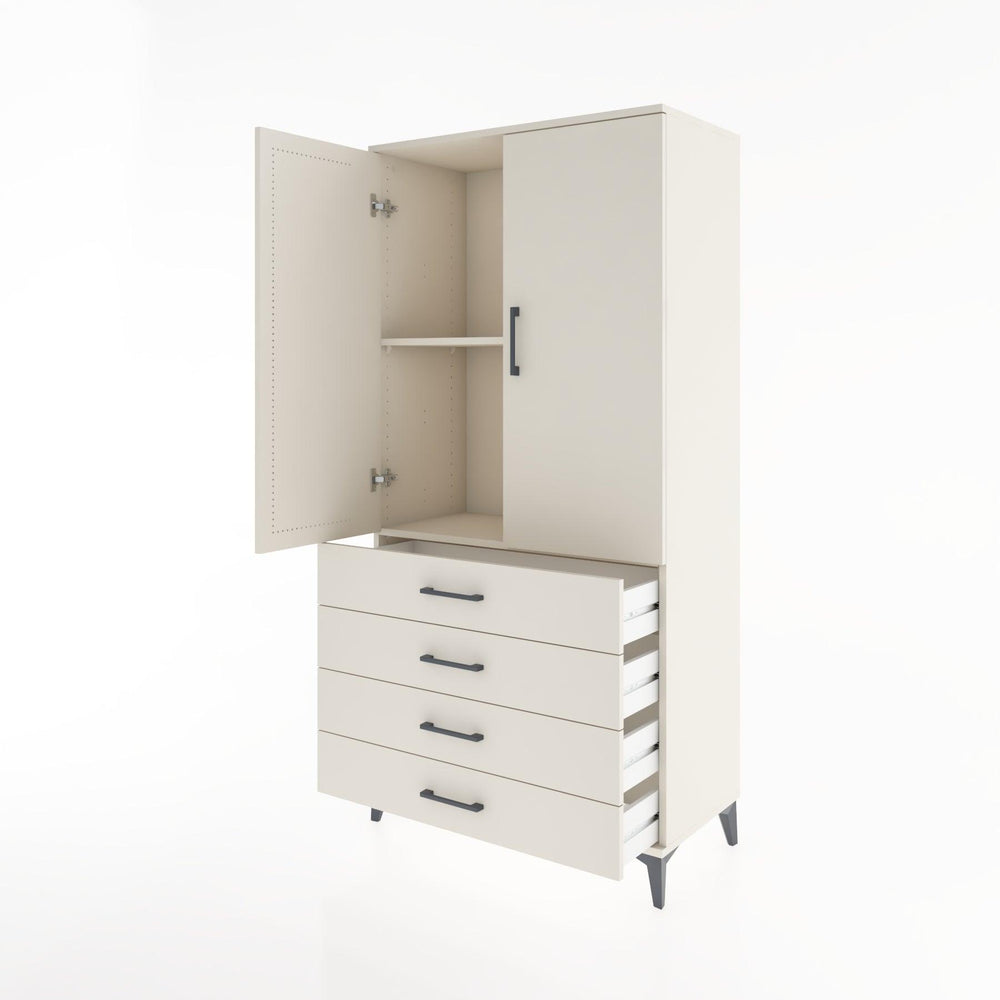 Woodntry Modular Cabinet Moonstone 88x44x170 cm with Doors and Drawers KC5-1