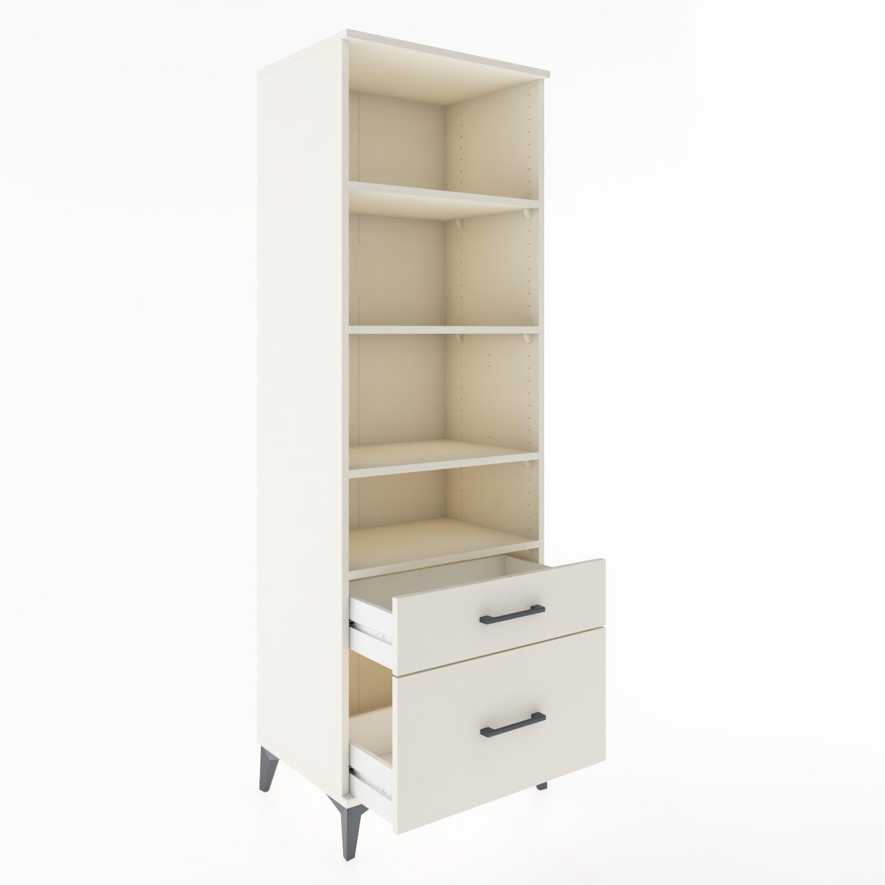 Woodntry Modular Cabinet Moonstone 60x44x170 cm with Drawers and Shelves CR43-1