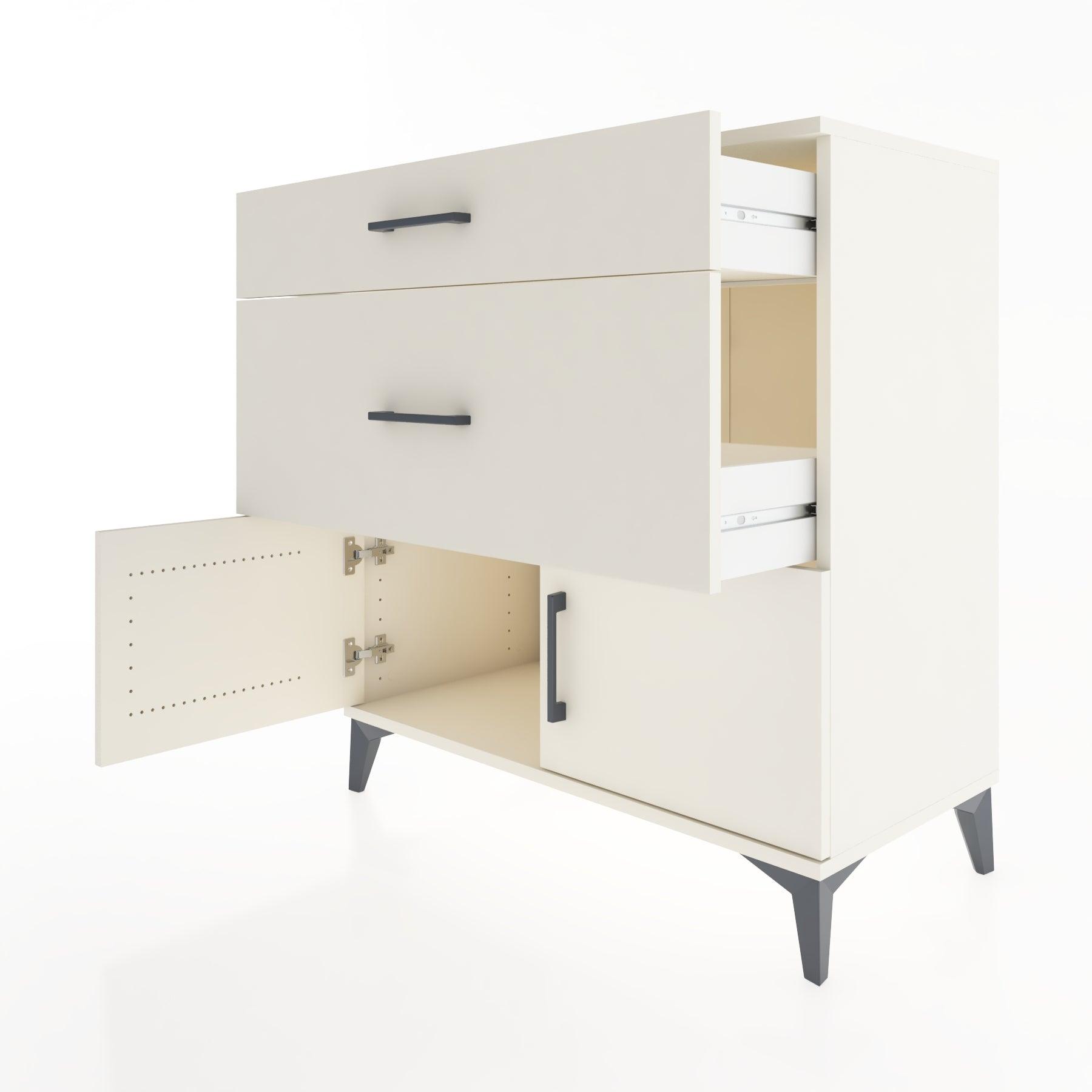 Woodntry Modular Dresser Moonstone 88x44x84 cm with Cover and Drawer KC116-1