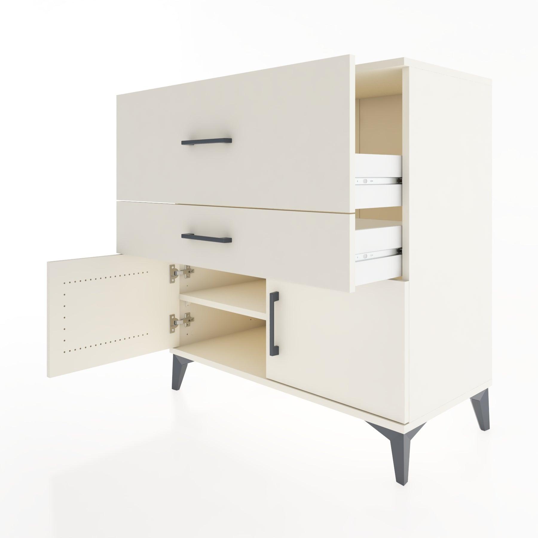 Woodntry Modular Dresser Moonstone 88x44x84 cm with Cover and Drawer KC105-1