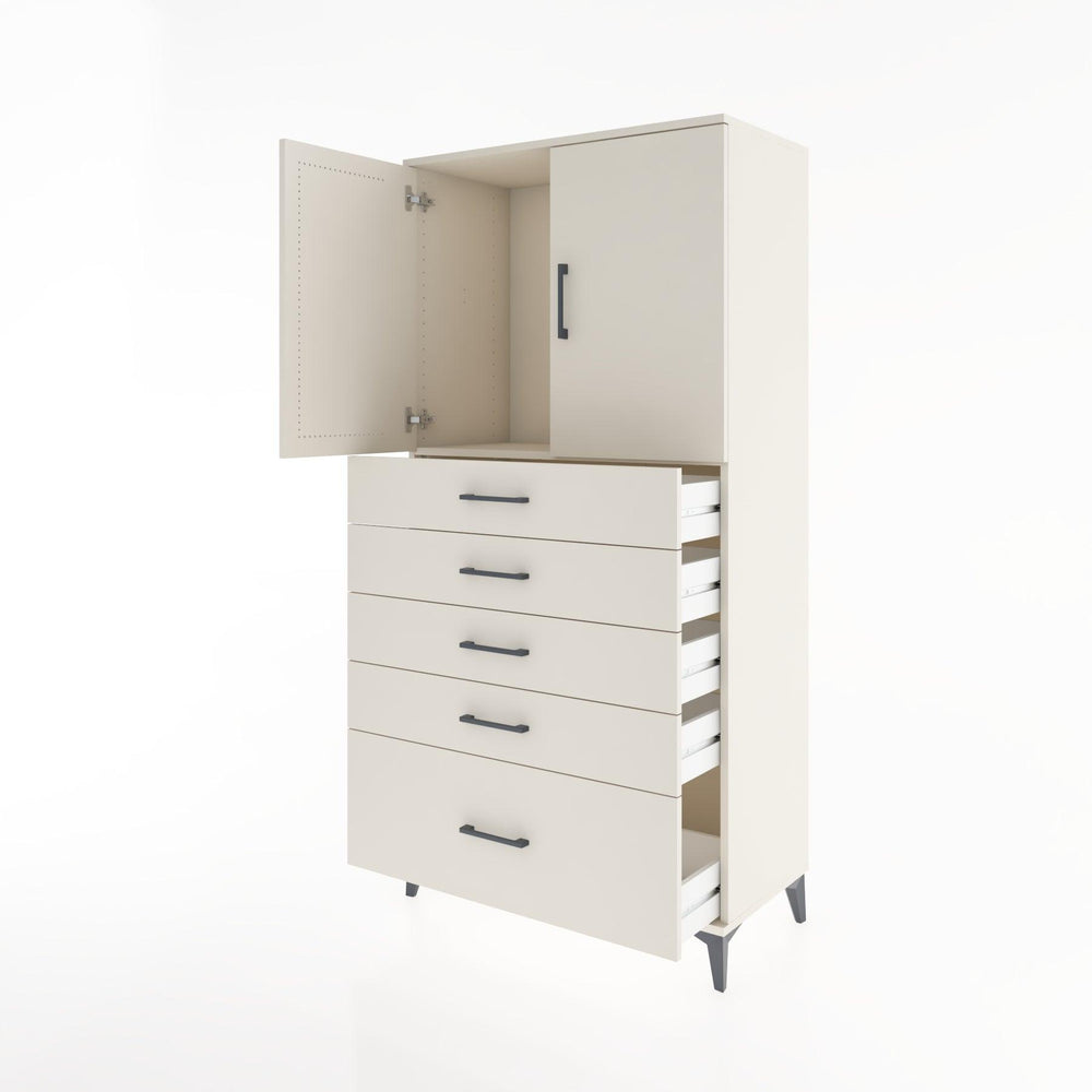 Woodntry Modular Cabinet Moonstone 88x44x170 cm with Doors and Drawers KC12-1