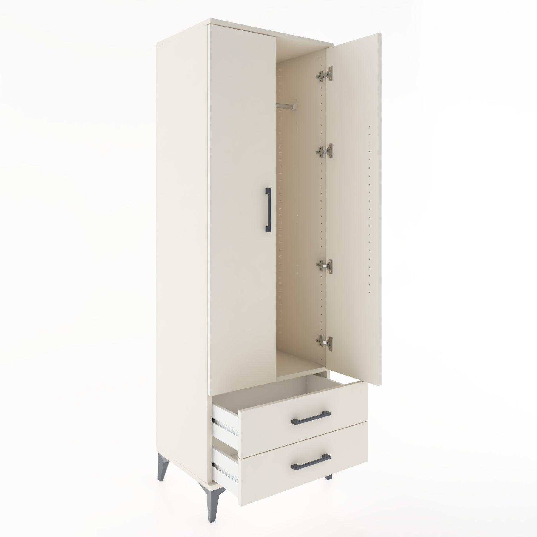 Woodntry Modular Cabinet Moonstone 60x44x170 cm with Doors and Drawers KC29-1