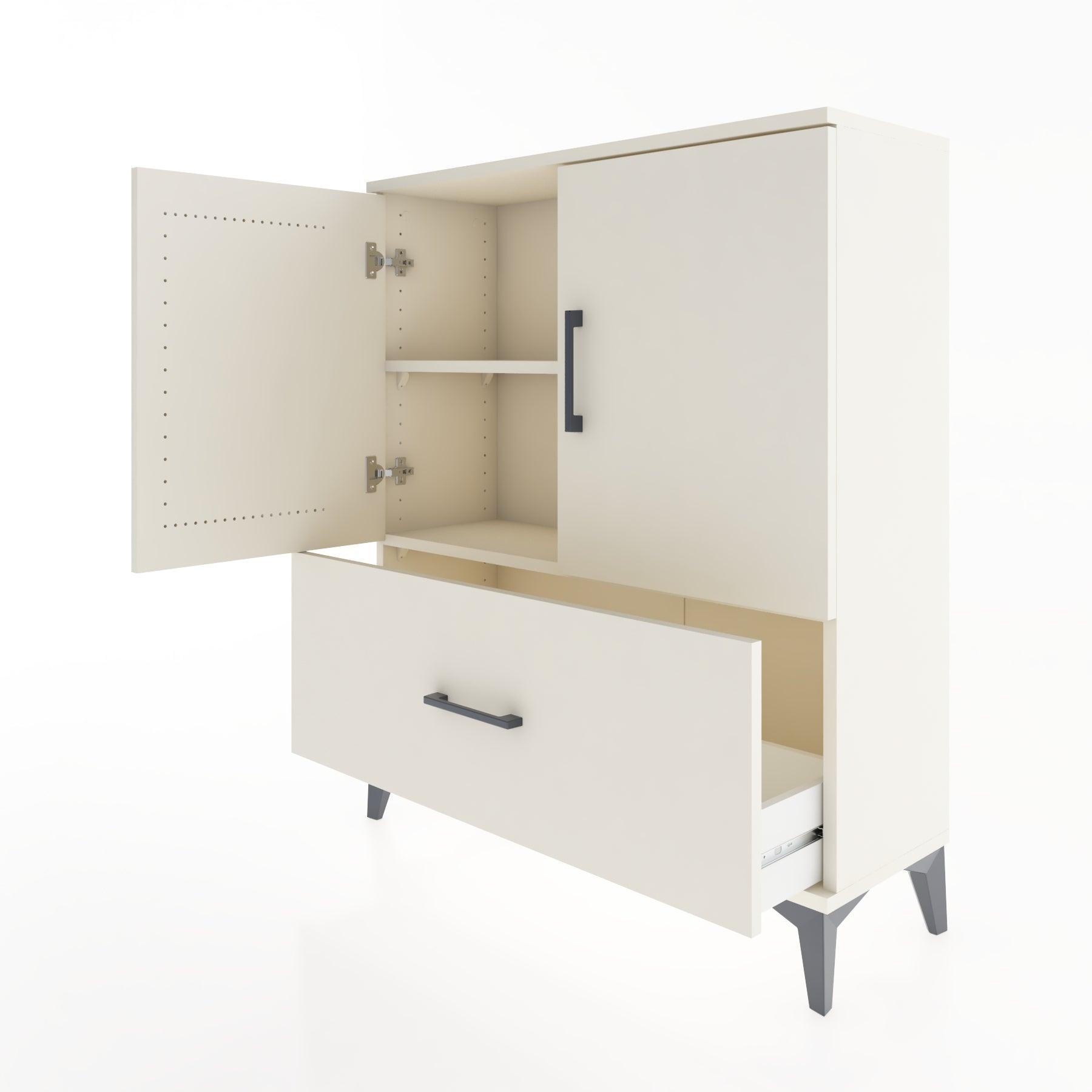 Woodntry Modüler Şifonyer Aytaşı 88x30x94 cm Kapaklı ve Çekmeceli KC10-1