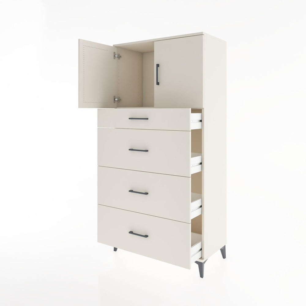 Woodntry Modular Cabinet Moonstone 88x44x170 cm with Doors and Drawers KC23-1