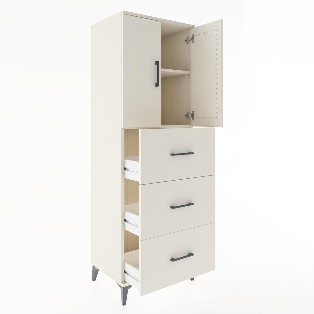 Woodntry Modular Cabinet Moonstone 60x44x170 cm with Doors and Drawers KC24-1