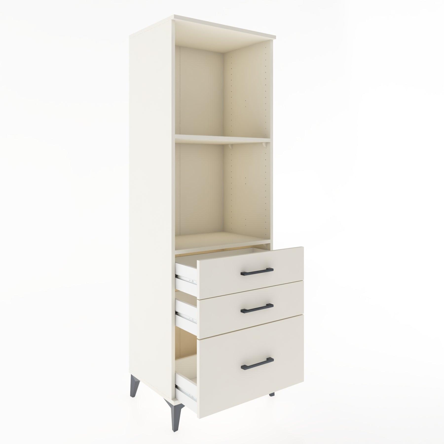 Woodntry Modular Cabinet Moonstone 60x44x170 cm with Drawers and Shelves CR42-1