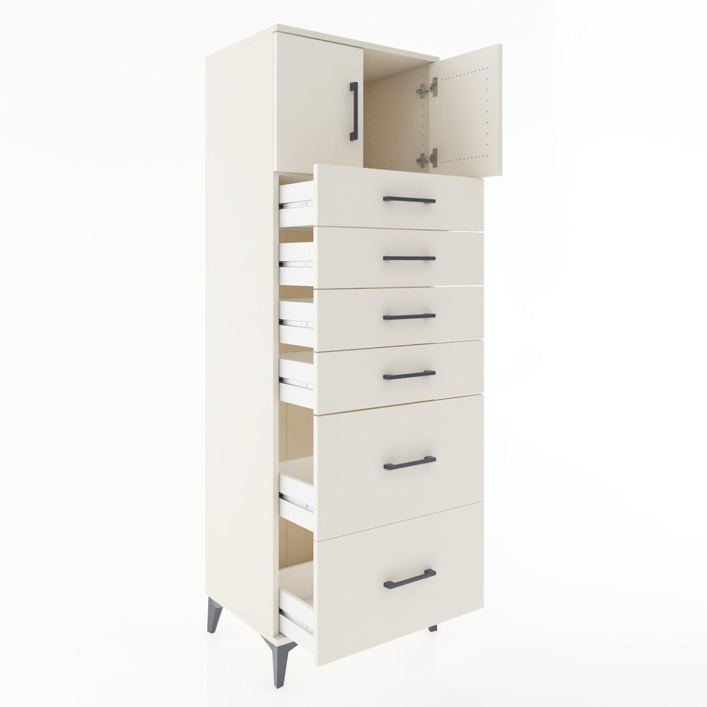Woodntry Modular Cabinet Moonstone 60x44x170 cm with Doors and Drawers KC17-1