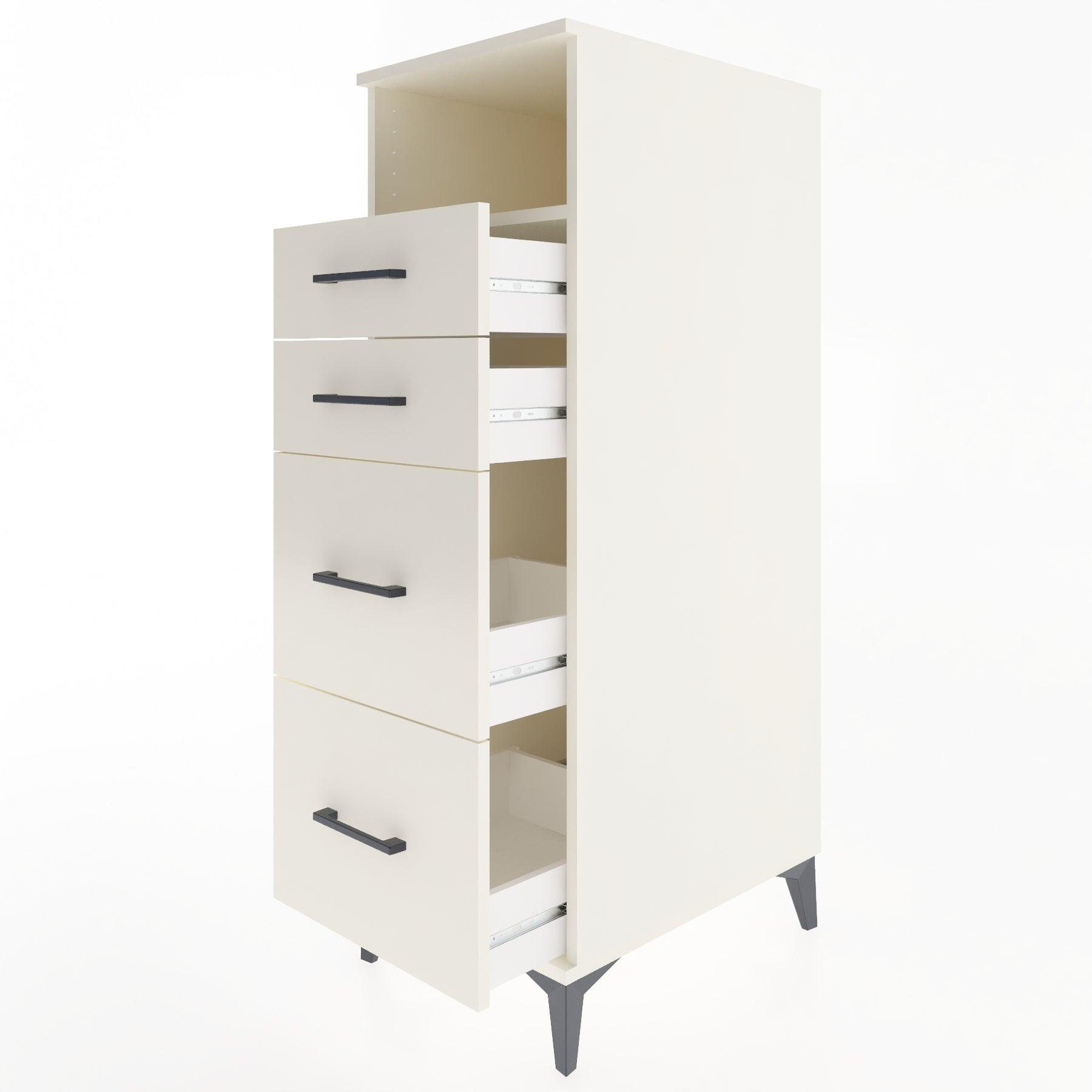 Woodntry Modular Cabinet Moonstone 44x30x122 cm with Drawers and Shelves CR101-1