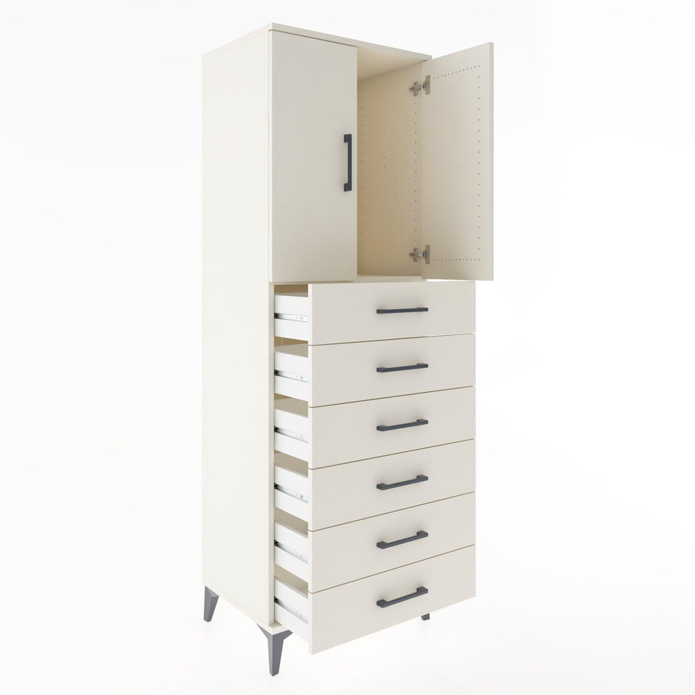 Woodntry Modular Cabinet Moonstone 60x44x170 cm with Doors and Drawers KC3-1