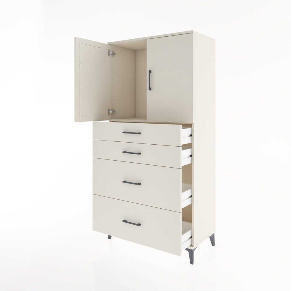 Woodntry Modüler Dolap Aytaşı 88x44x170 cm Kapaklı ve Çekmeceli KC19-1