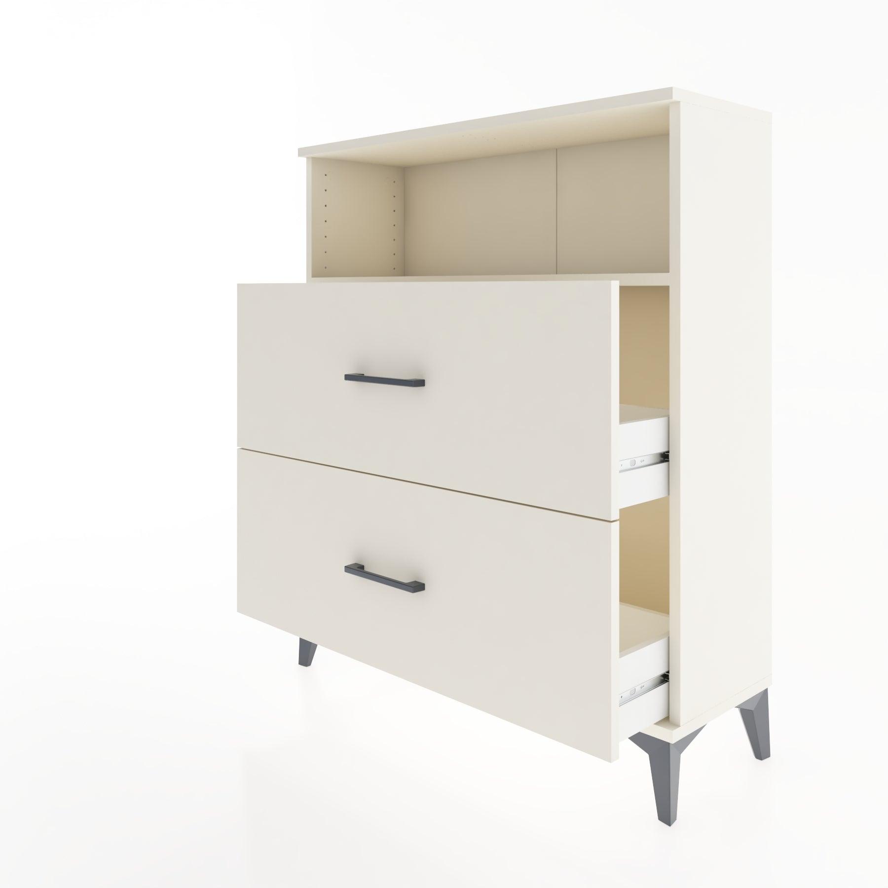 Woodntry Modular Dresser Moonstone 88x30x94 cm with Drawers and Shelves CR14-1