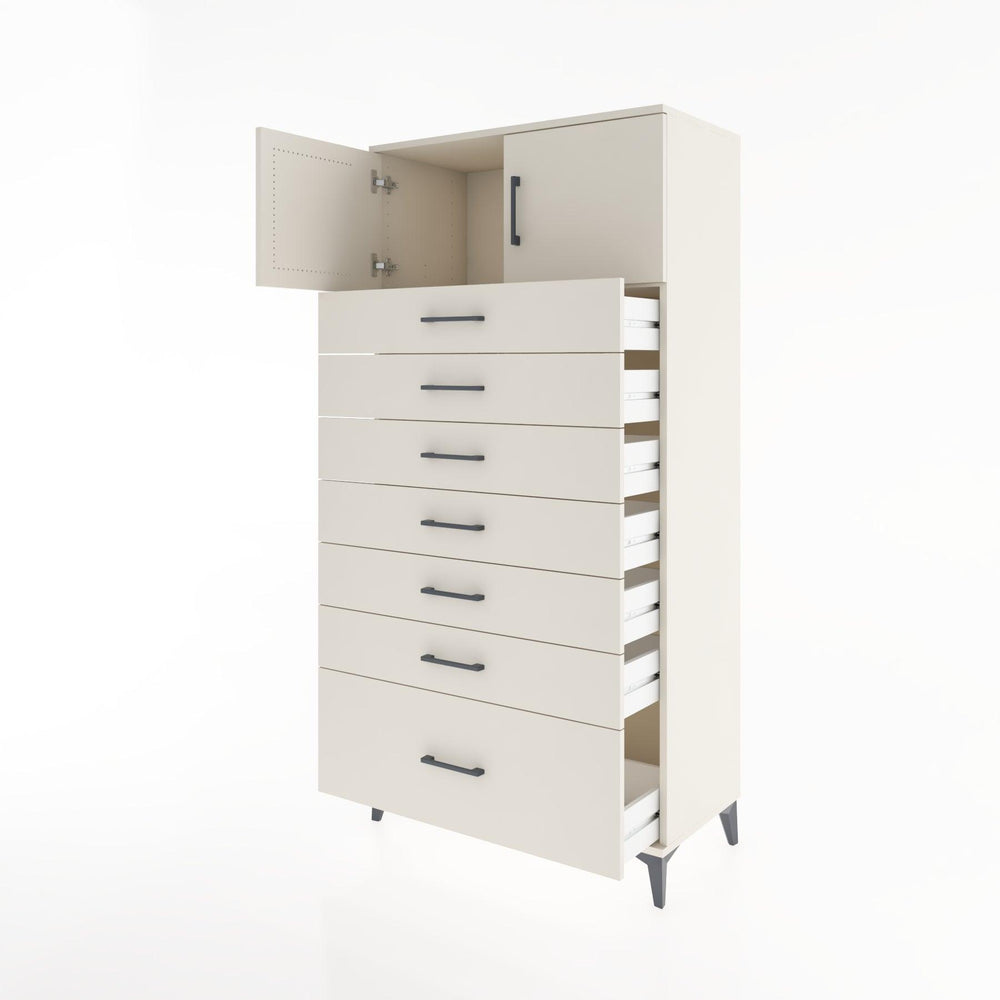 Woodntry Modular Cabinet Moonstone 88x44x170 cm with Doors and Drawers KC10-1