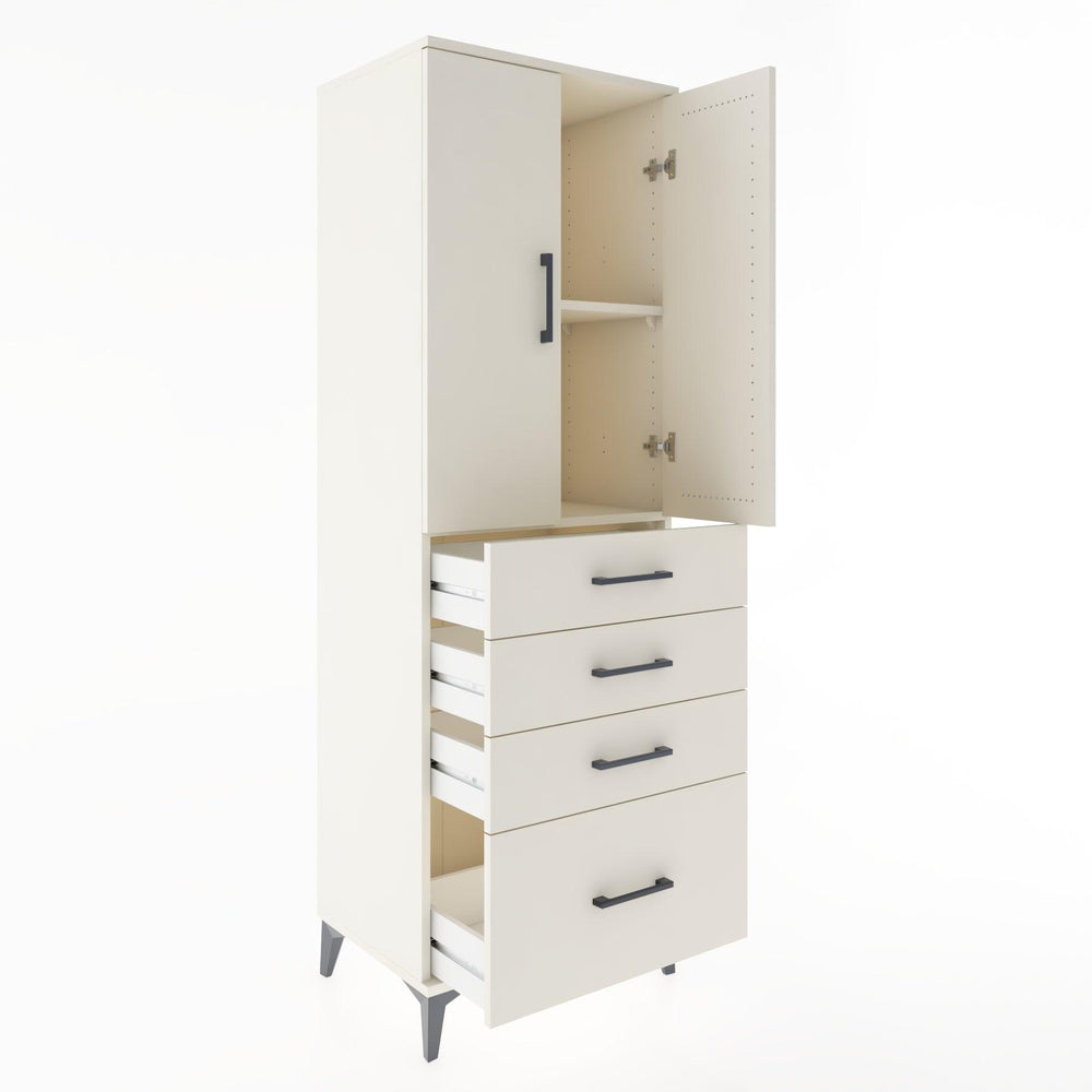 Woodntry Modular Cabinet Moonstone 60x44x170 cm with Doors and Drawers KC13-1