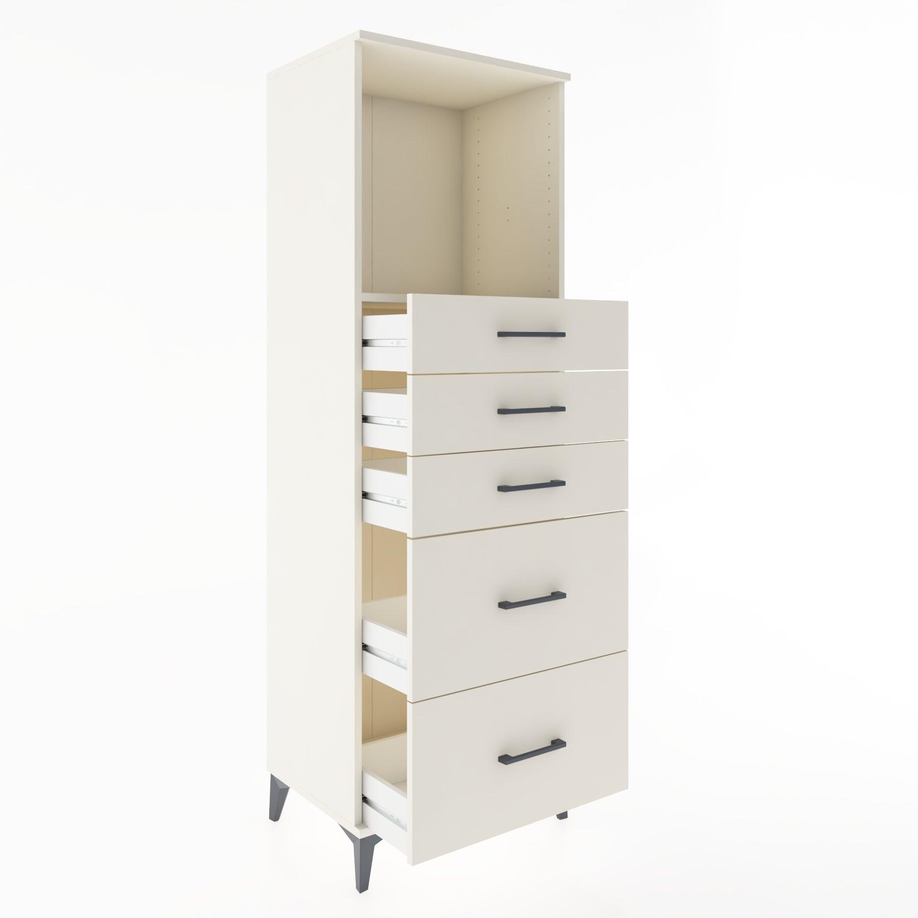 Woodntry Modular Cabinet Moonstone 60x44x170 cm with Drawers and Shelves CR45-1