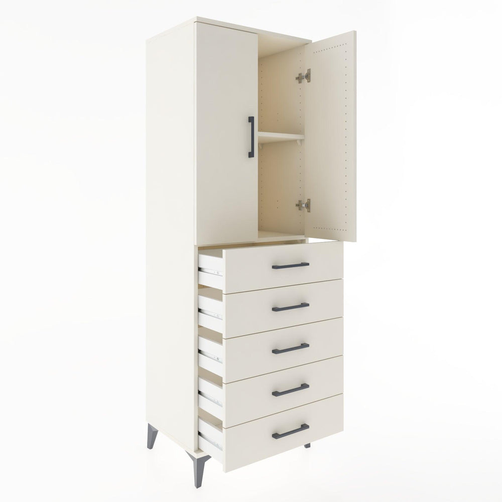 Woodntry Modular Cabinet Moonstone 60x44x170 cm with Doors and Drawers KC4-1